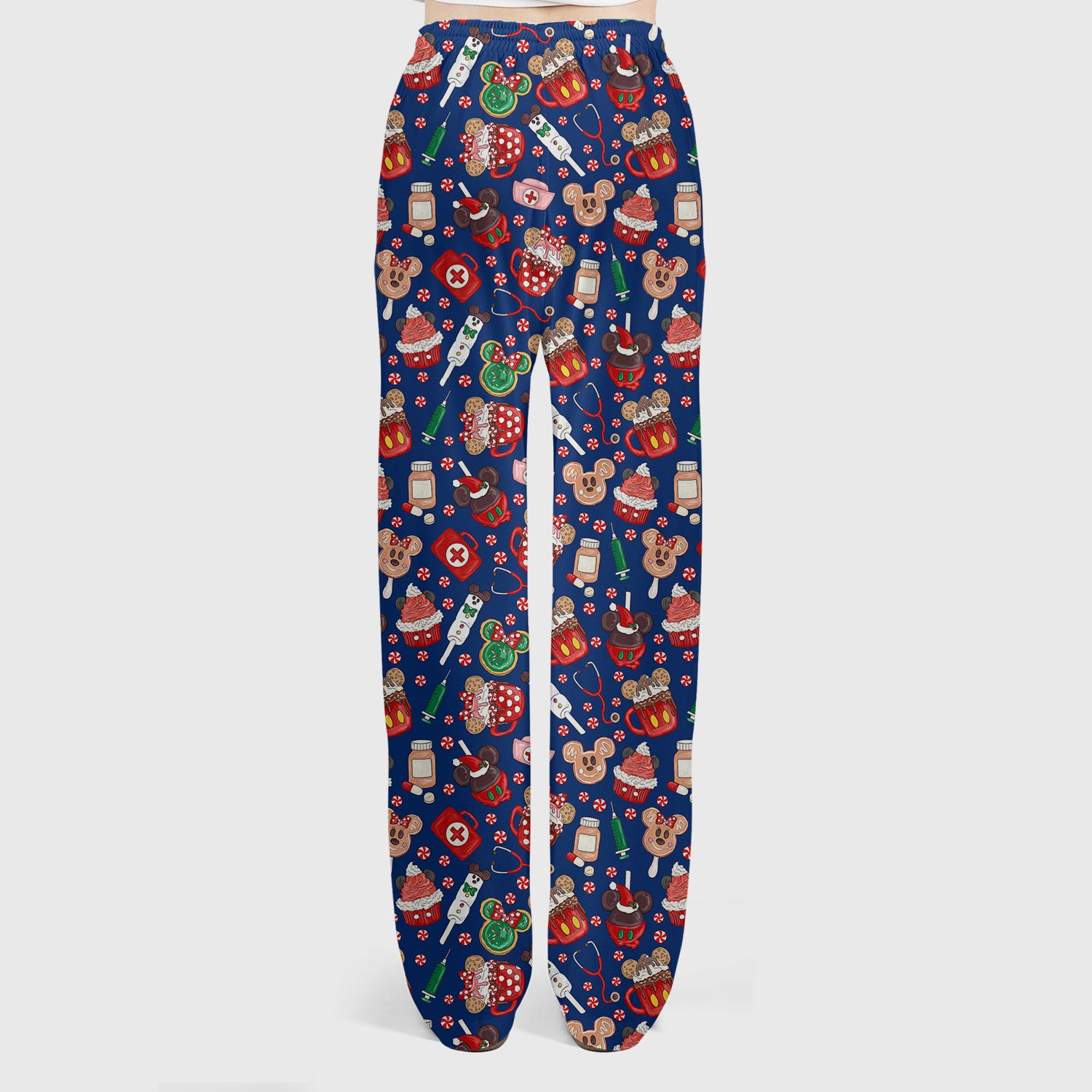 Gingerbread Christmas Scrub Set - Funny Cookies Candy Cupcake Pants and V Neck Top - Holiday Med Uniform RN CNA LPN
