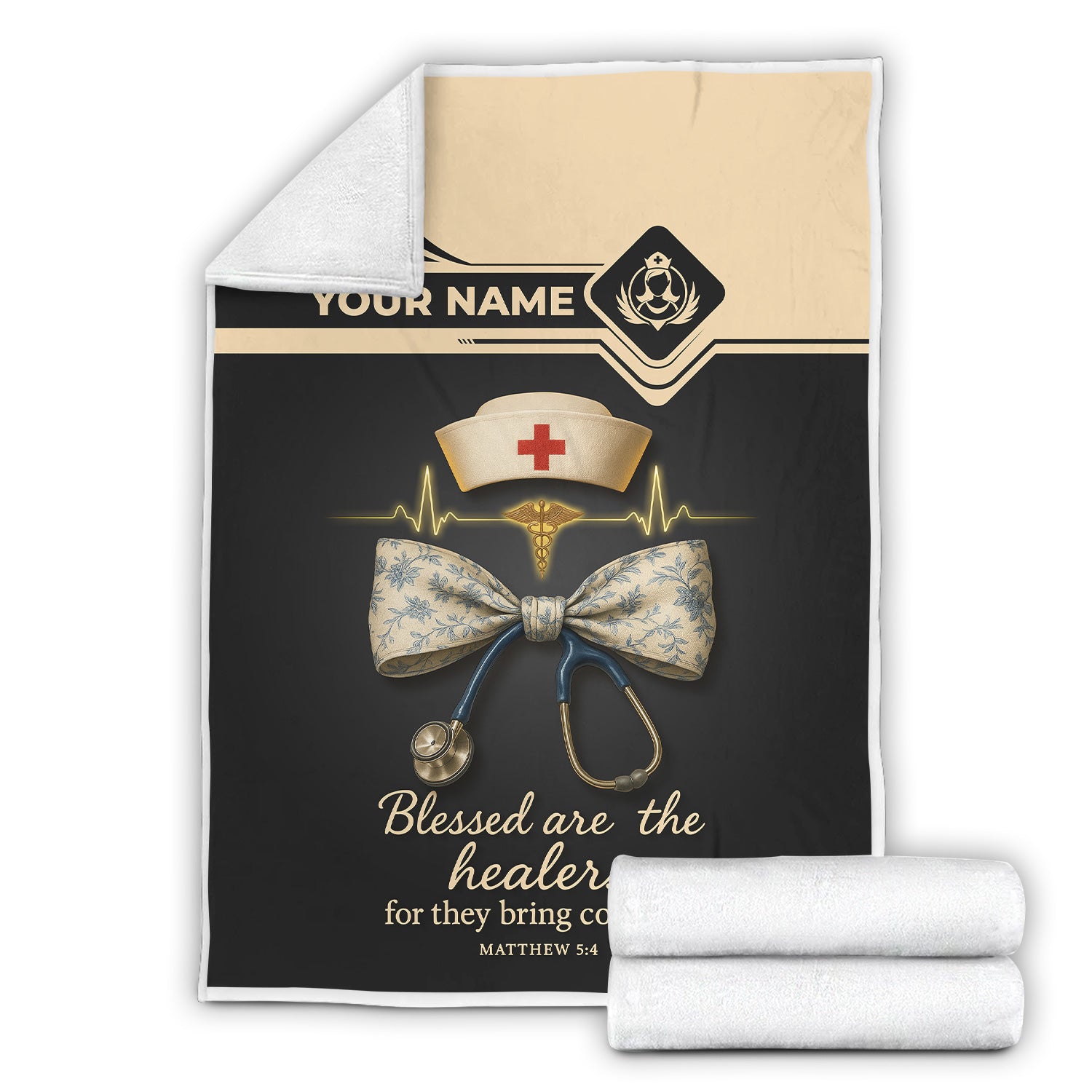 Personalized Nurse Blanket - Funny Happy Pill Design Throw - Gift for Women RN CNA LPN