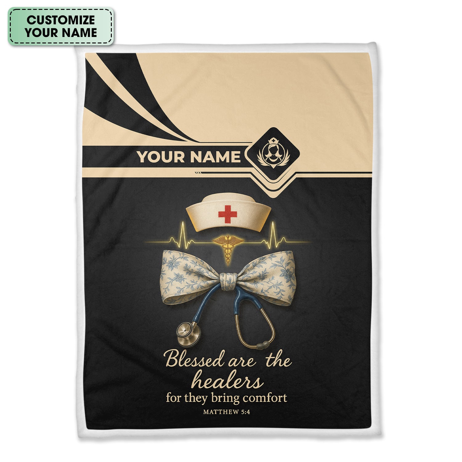 Personalized Nurse Blanket - Funny Happy Pill Design Throw - Gift for Women RN CNA LPN