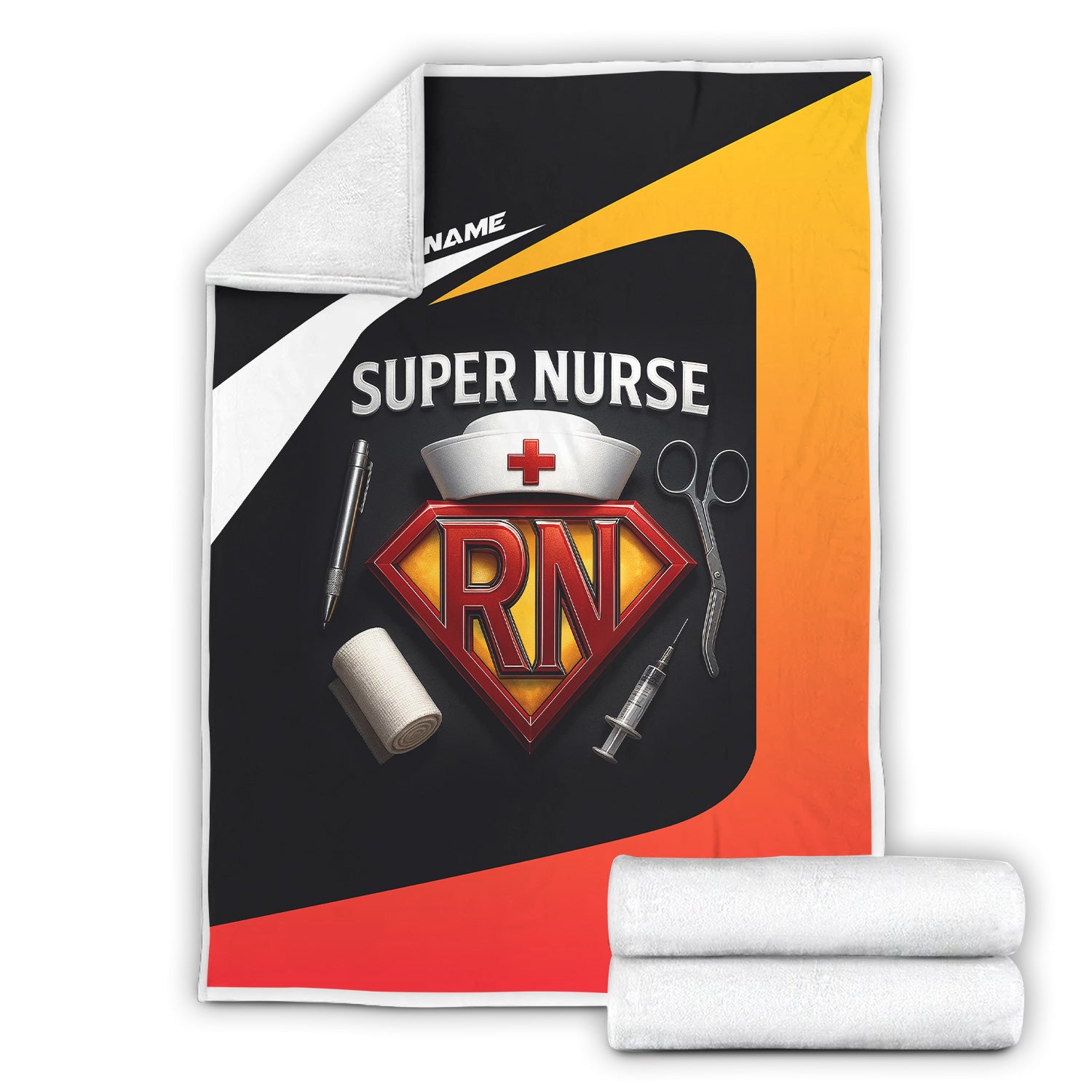 Personalized RN Nurse Blanket - Super Hero Nurse Gift Idea - Nurse Appreciation Throw Blanket