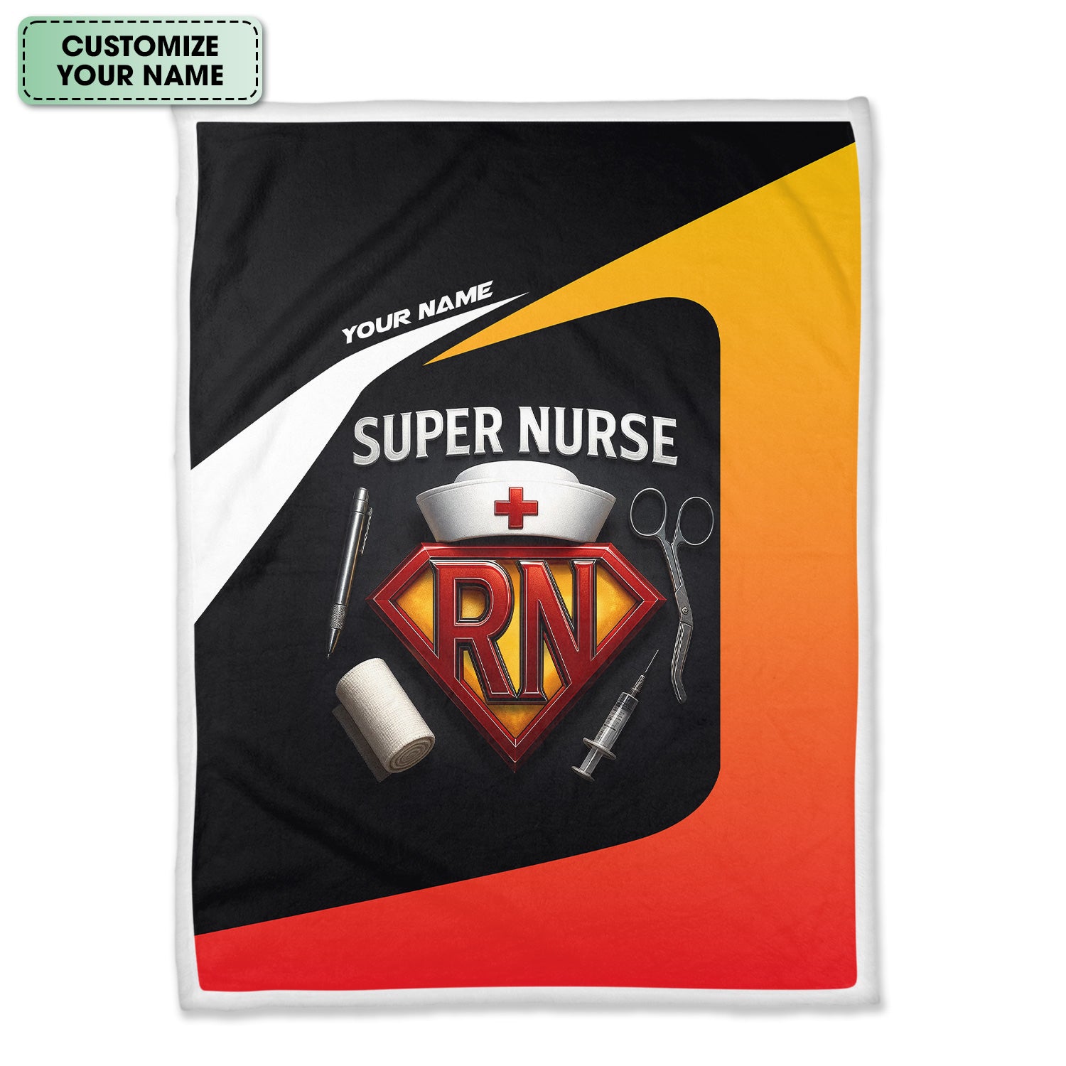 Personalized RN Nurse Blanket - Super Hero Nurse Gift Idea - Nurse Appreciation Throw Blanket