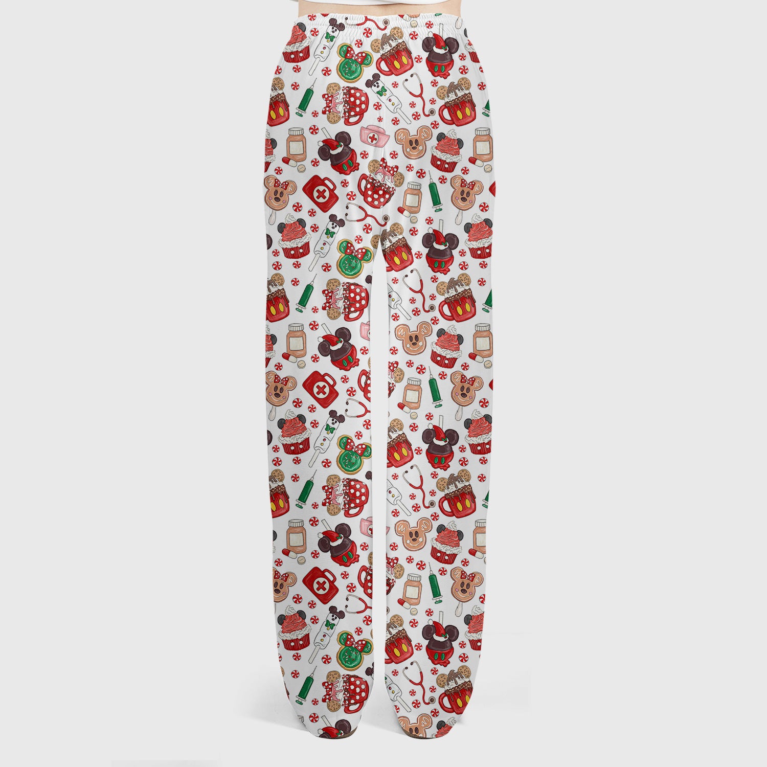 Gingerbread Christmas Scrub Set - Funny Cookies Candy Cupcake Pants and V Neck Top - Holiday Med Uniform RN CNA LPN