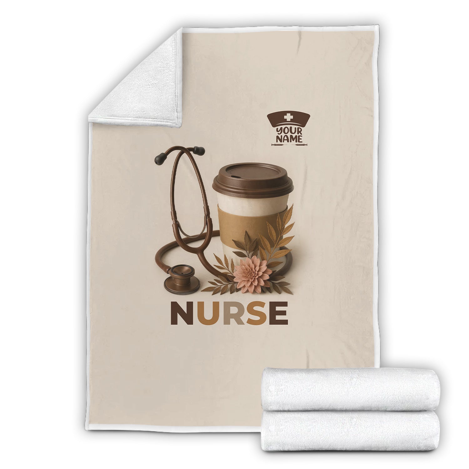 Nurse Life Coffee Lover Blanket - Soft Throw with Stethoscope Graphic - Great Gift for Healthcare Workers