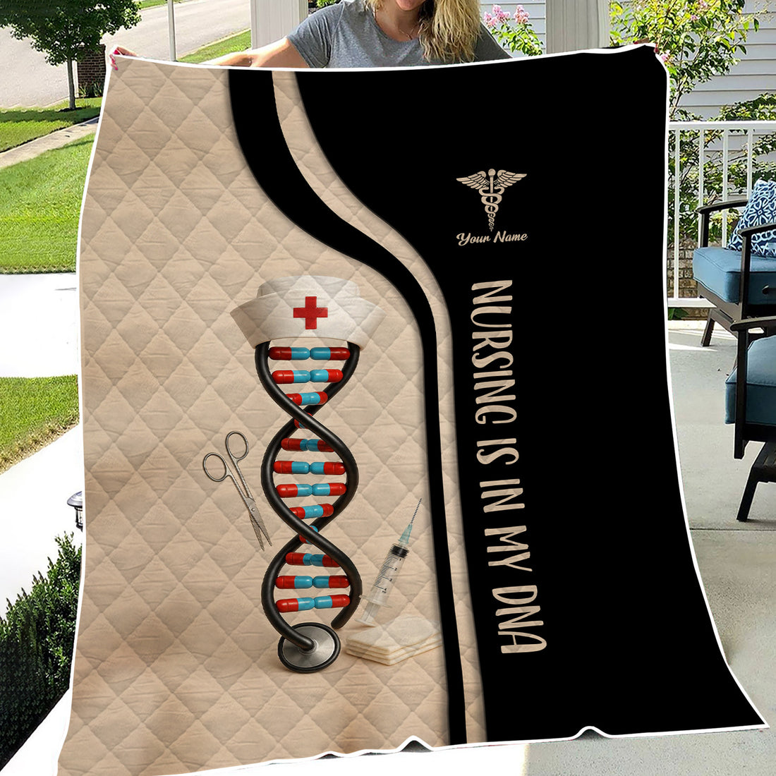 Nursing Is In My DNA Blanket - Personalized Nurse Blanket - Best Gifts For Nurses