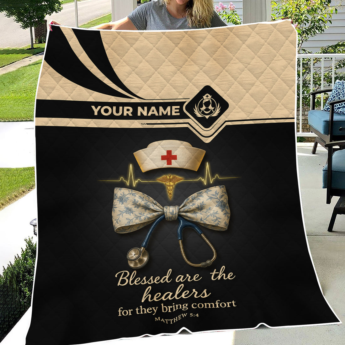 Personalized Nurse Blanket - Funny Happy Pill Design Throw - Gift for Women RN CNA LPN