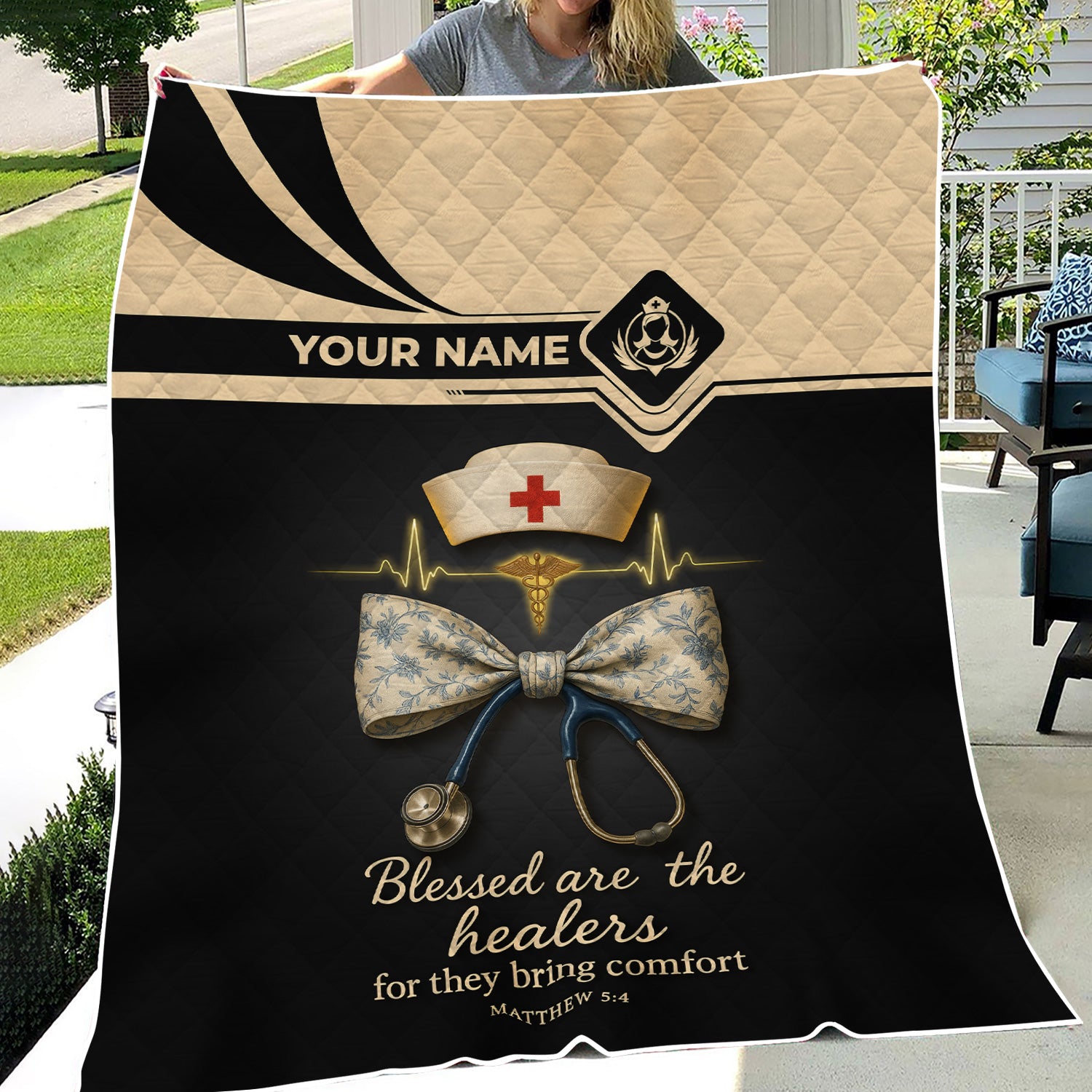 Personalized Nurse Blanket - Funny Happy Pill Design Throw - Gift for Women RN CNA LPN