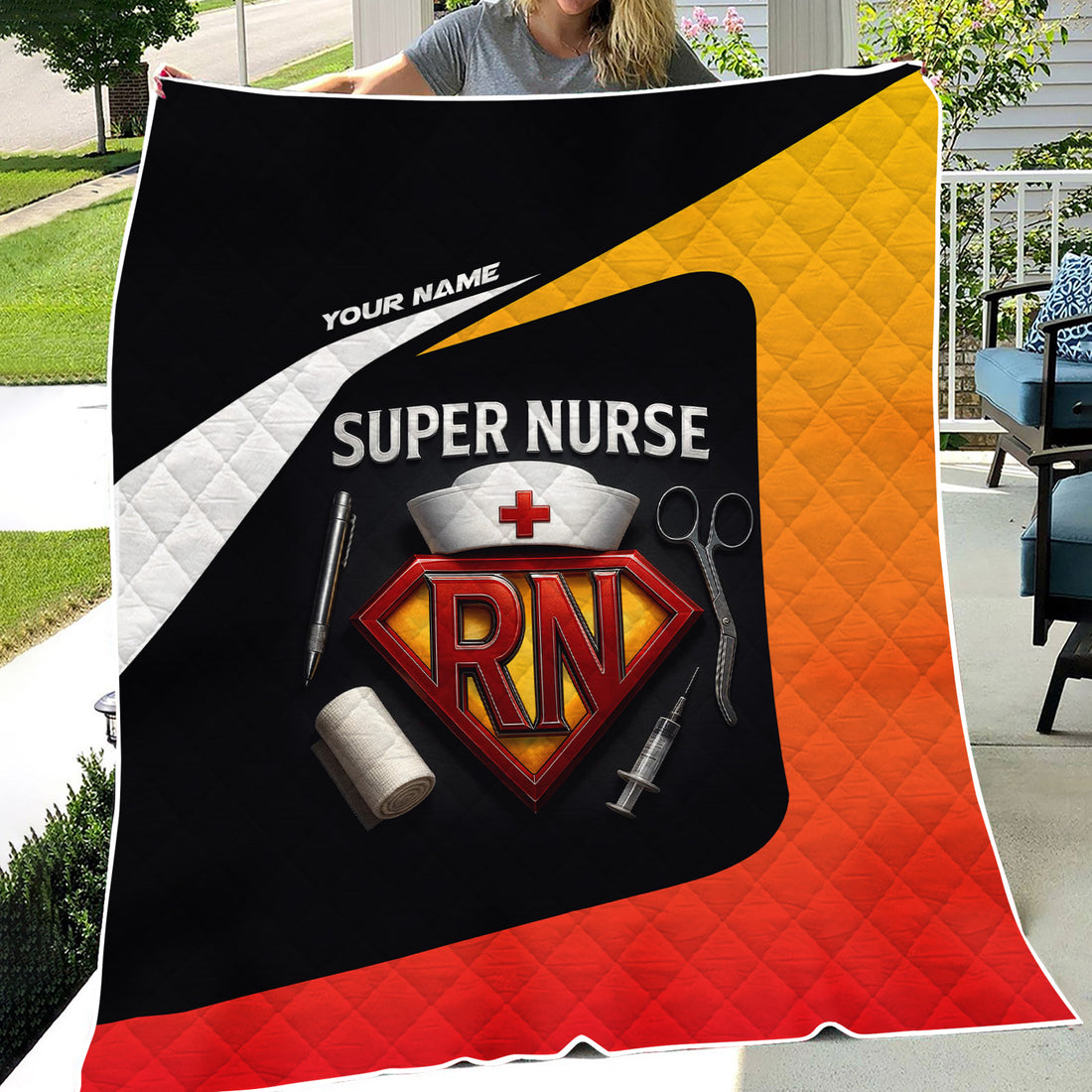 Personalized RN Nurse Blanket - Super Hero Nurse Gift Idea - Nurse Appreciation Throw Blanket
