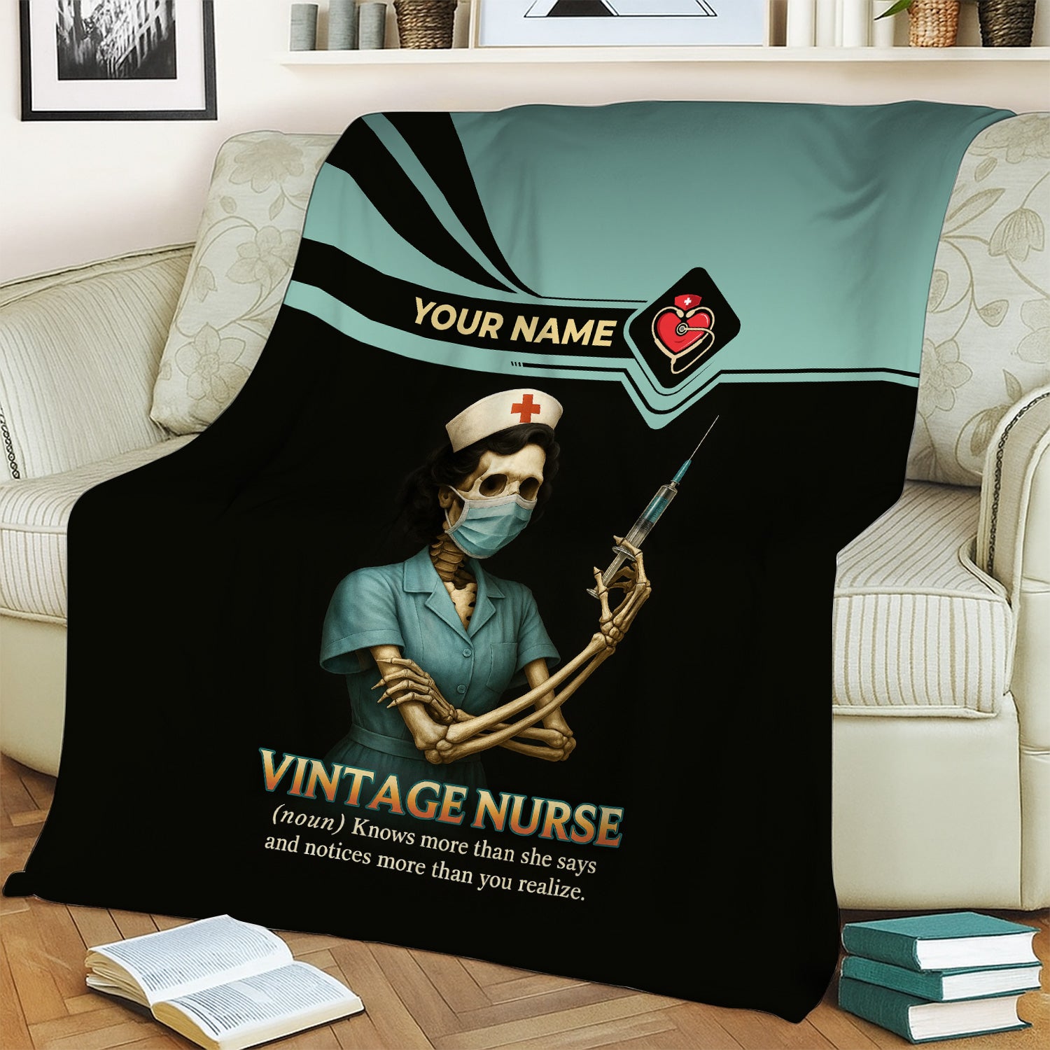 Custom Nurse Throw Blanket - Vintage Design with Meaningful Definition - Gift for the Strongest Nurses