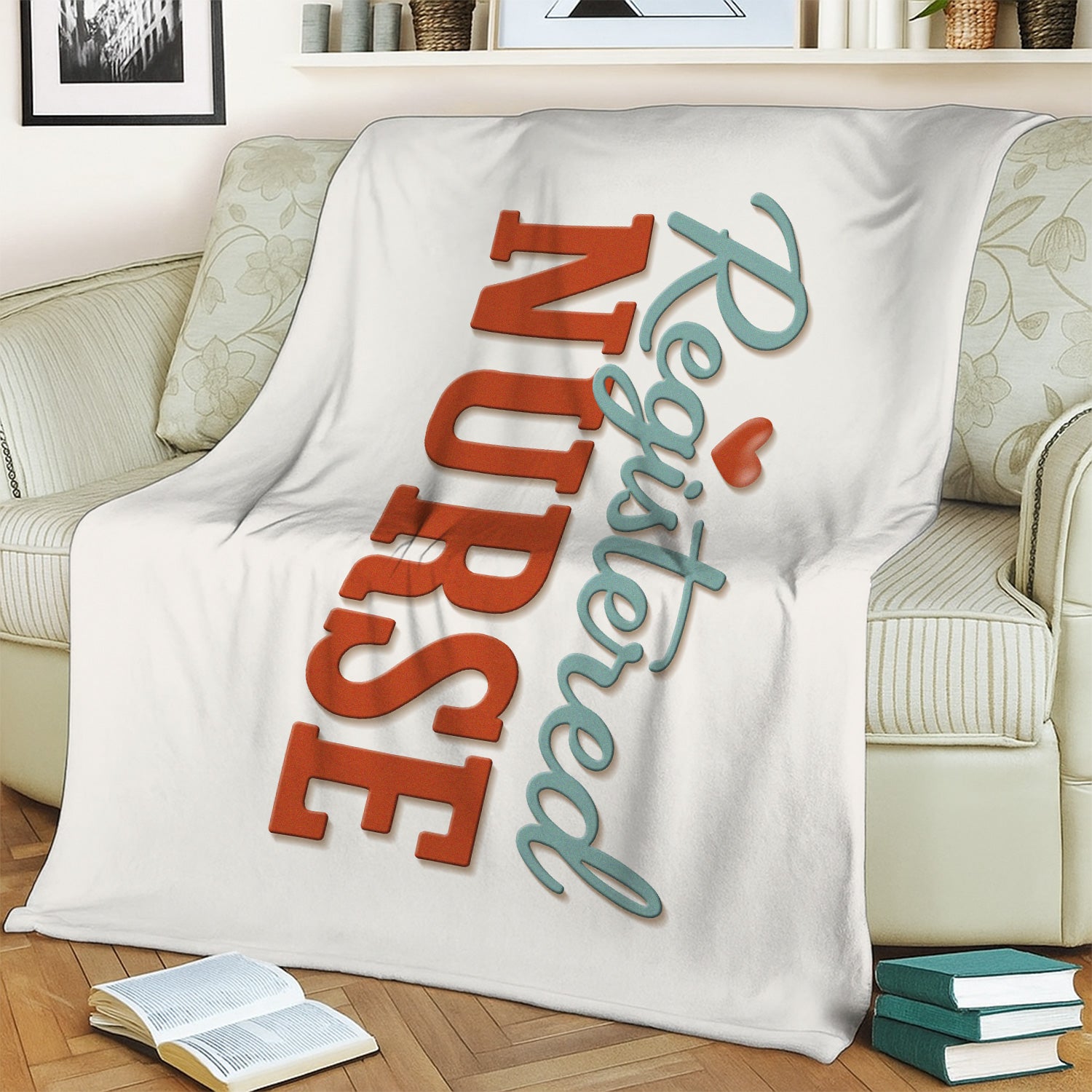 Personalized Registered Nurse Blanket - Custom RN Gift - Soft Throw Blanket for Nurses, LPNs, Healthcare Workers, and Medical Professionals