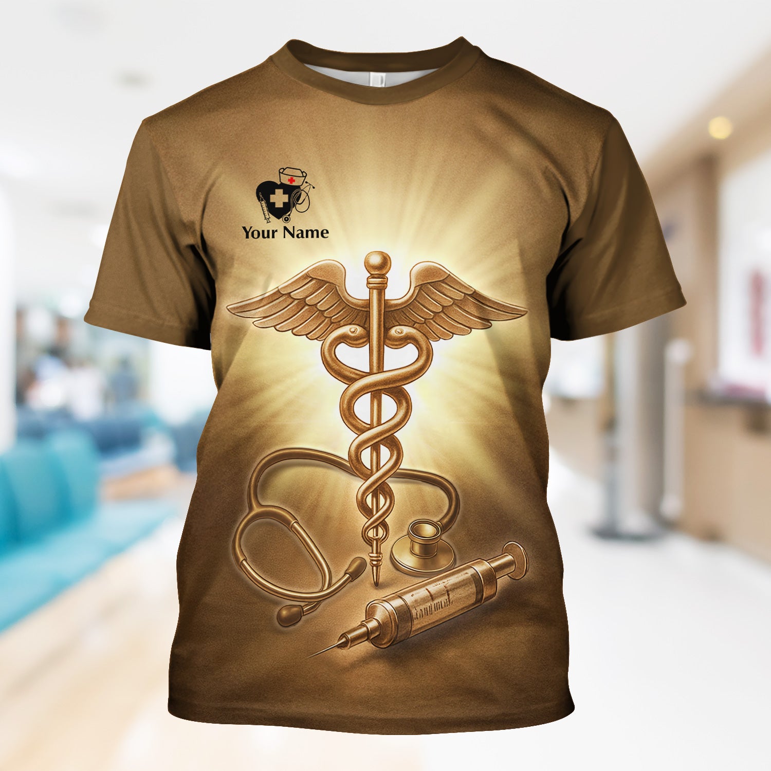 Custom Faith-Based Nursing Scrub Top - With Faith & Scrubs a Nurse Is Never Alone - Christian Gift for RN, LPN, CNA