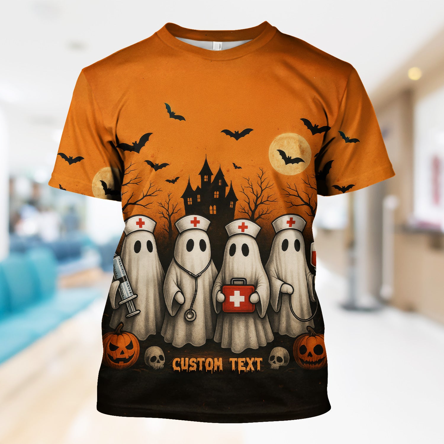 Personalized Boo Boo Crew Nurse Shirt - Halloween Ghost & Caduceus Graphic - Custom Gift for RN CNA LPN Healthcare Workers