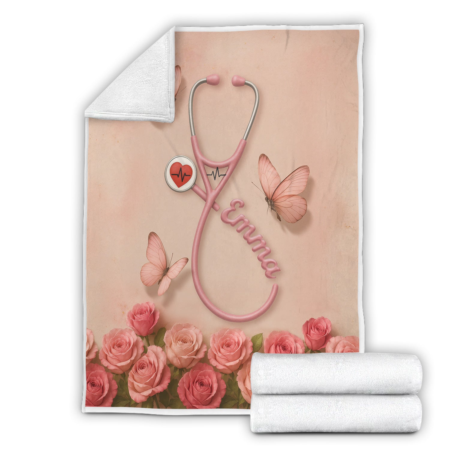 Personalized Nurse Blanket - Floral Nutrition Facts Throw - Perfect for Women Nurses RN CNA