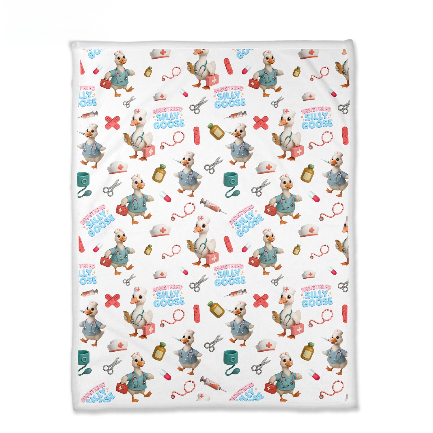 Custom Name Nurse Blanket Funny Gift - Registered Silly Goose Throw for RN LPN CNA - Cute Personalized Blanket for Women Nurse Life Decor