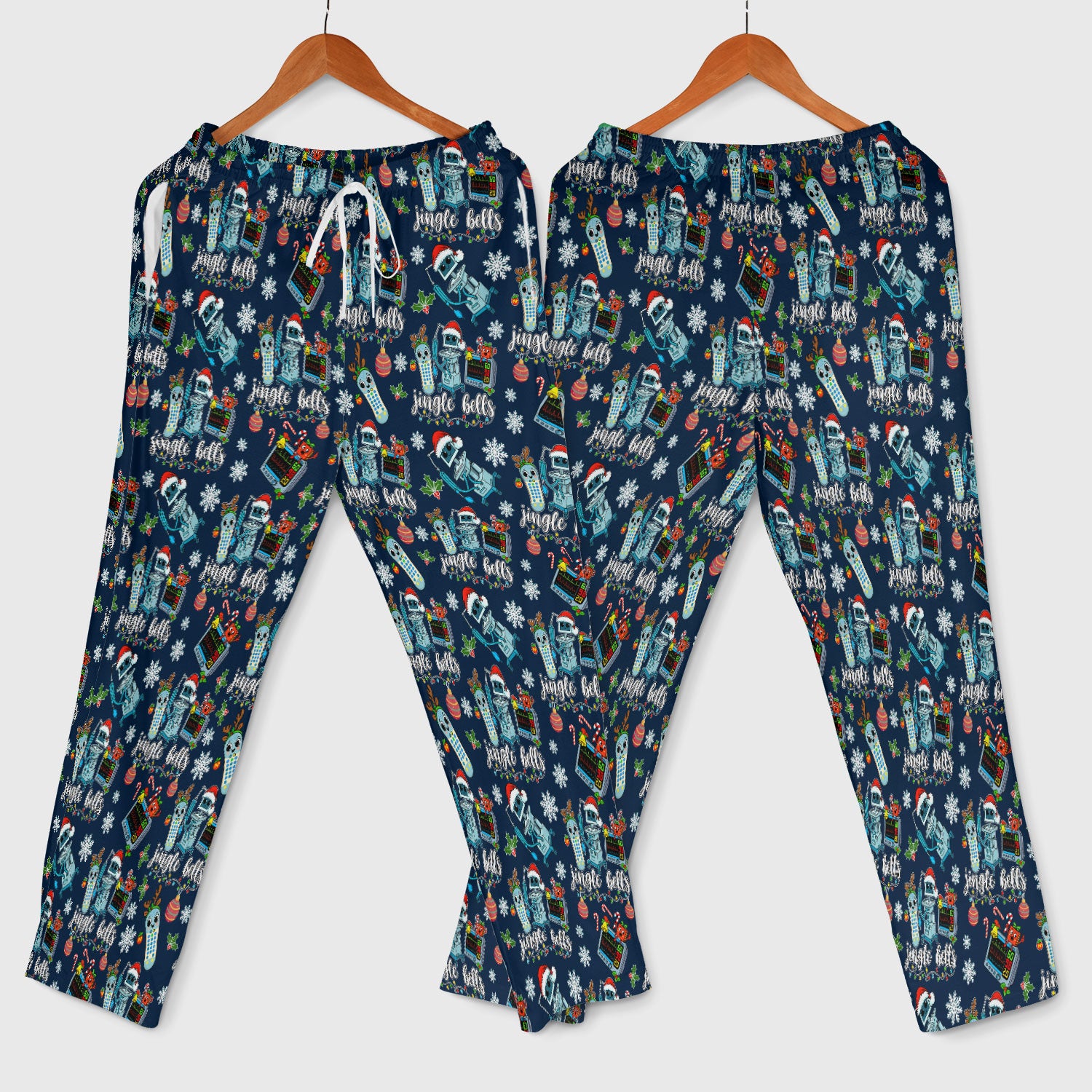Christmas Women's Scrub Sets - Funny Jingle Bells Holiday Med Uniform - Merry Xmas Scrub Pants and V Neck Top