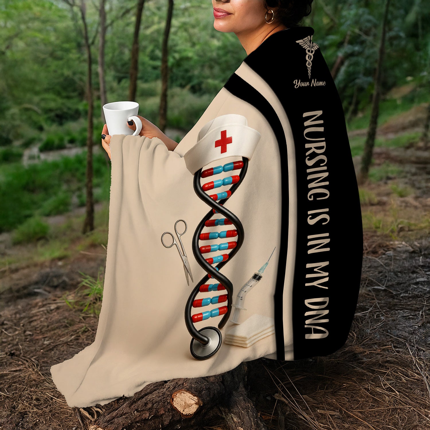 Nursing Is In My DNA Blanket - Personalized Nurse Blanket - Best Gifts For Nurses
