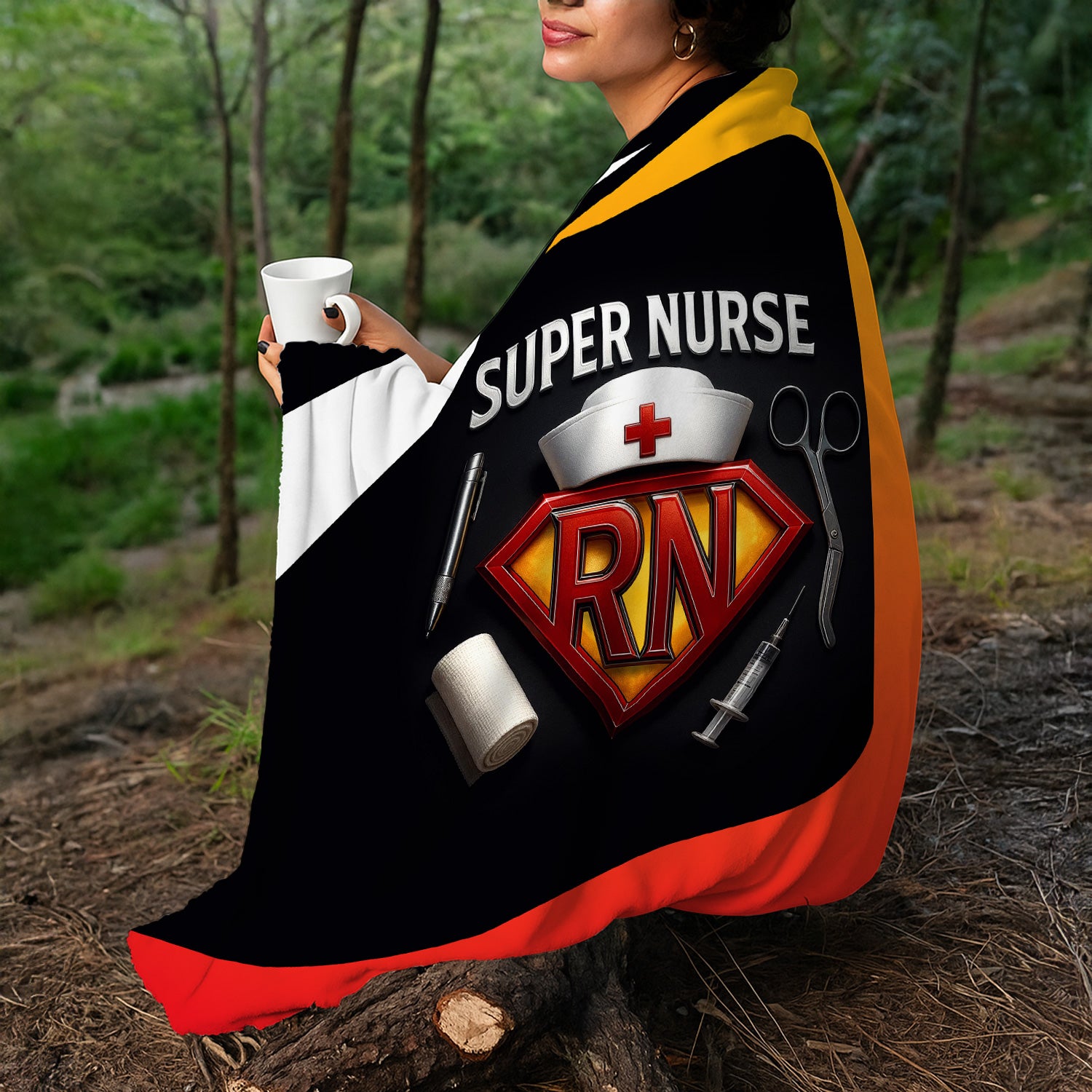 Personalized RN Nurse Blanket - Super Hero Nurse Gift Idea - Nurse Appreciation Throw Blanket