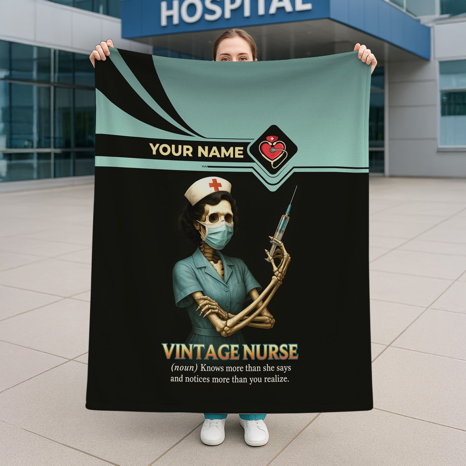 Custom Nurse Throw Blanket - Vintage Design with Meaningful Definition - Gift for the Strongest Nurses