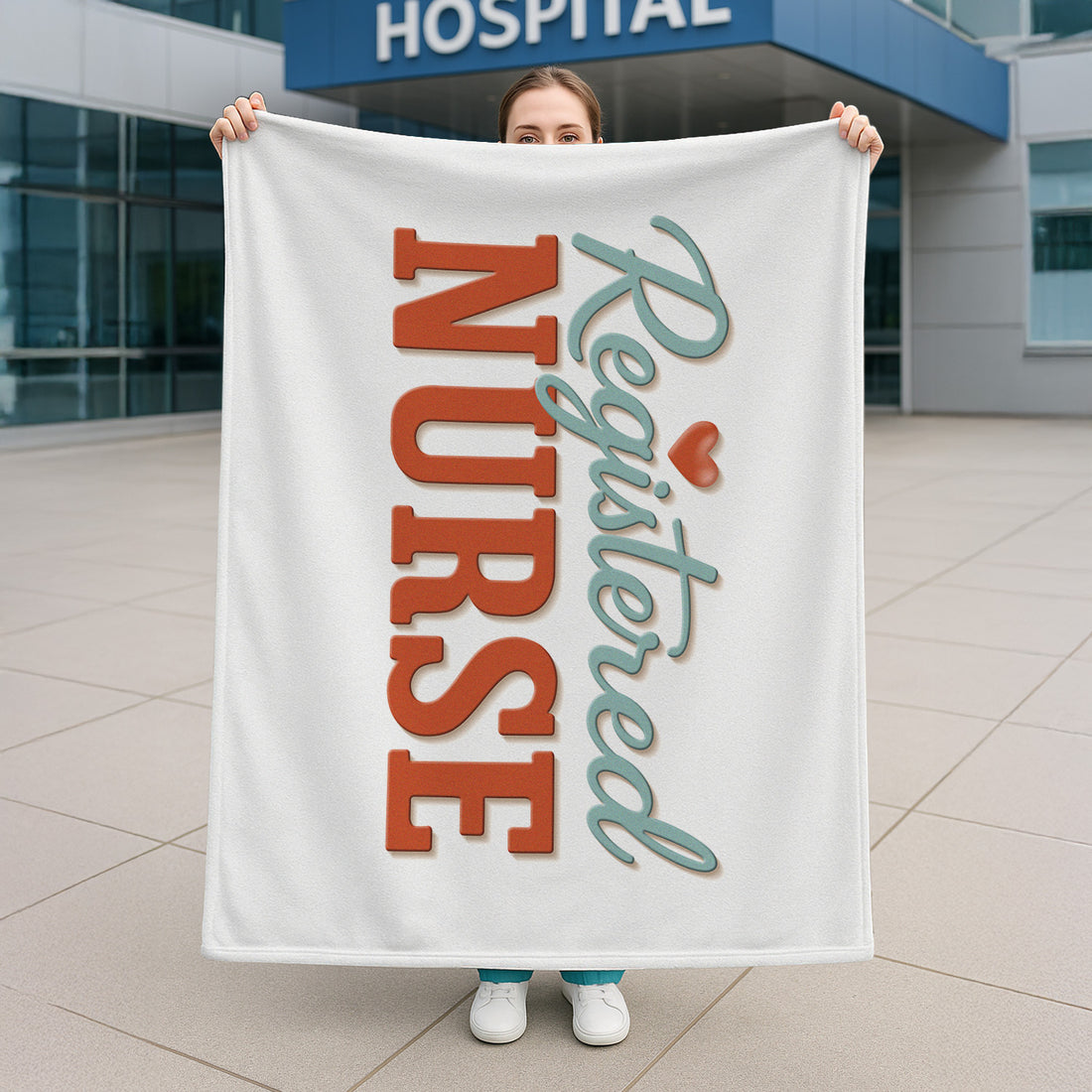 Personalized Registered Nurse Blanket - Custom RN Gift - Soft Throw Blanket for Nurses, LPNs, Healthcare Workers, and Medical Professionals