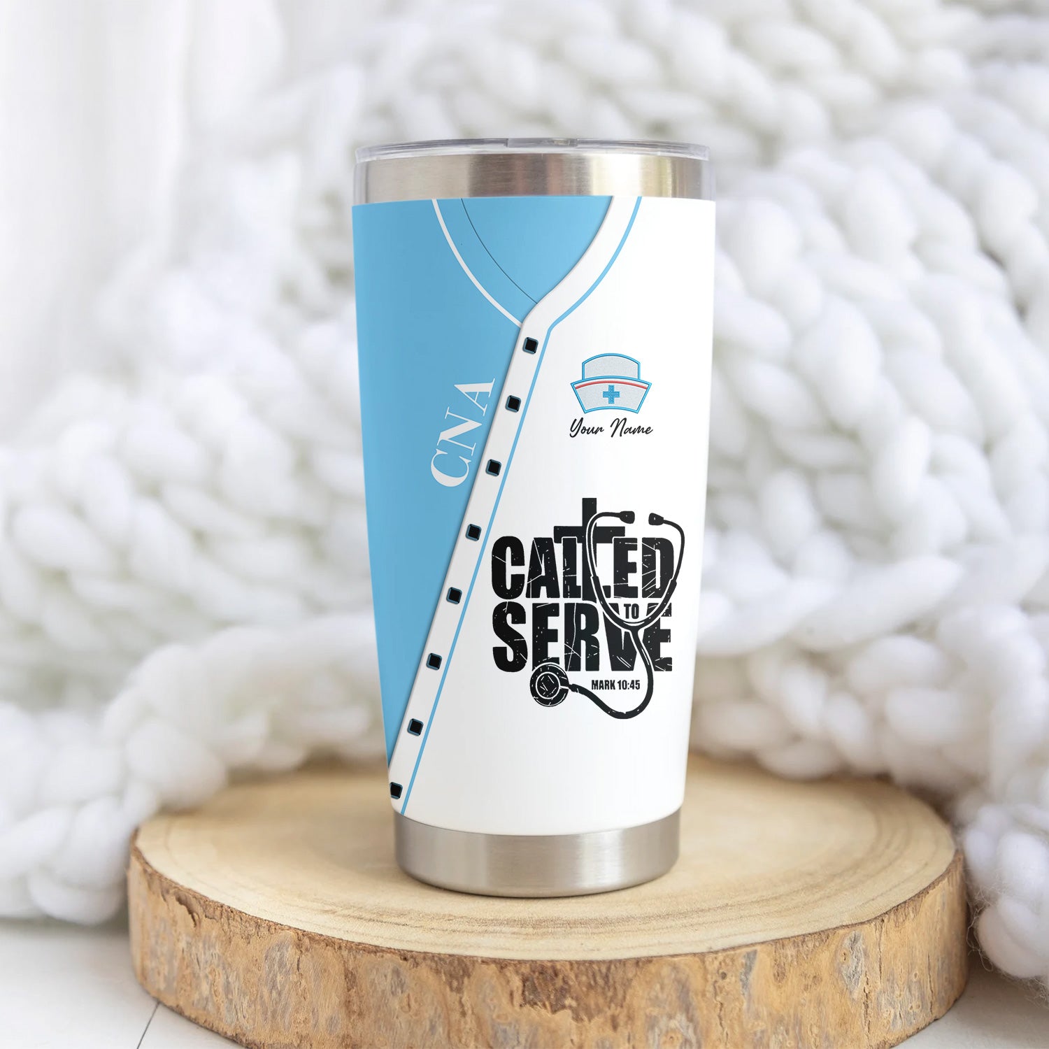 Personalized CNA Nurse Tumbler - Called to Serve Christian Mug - Appreciation Gift for Healthcare Worker & Nursing Staff