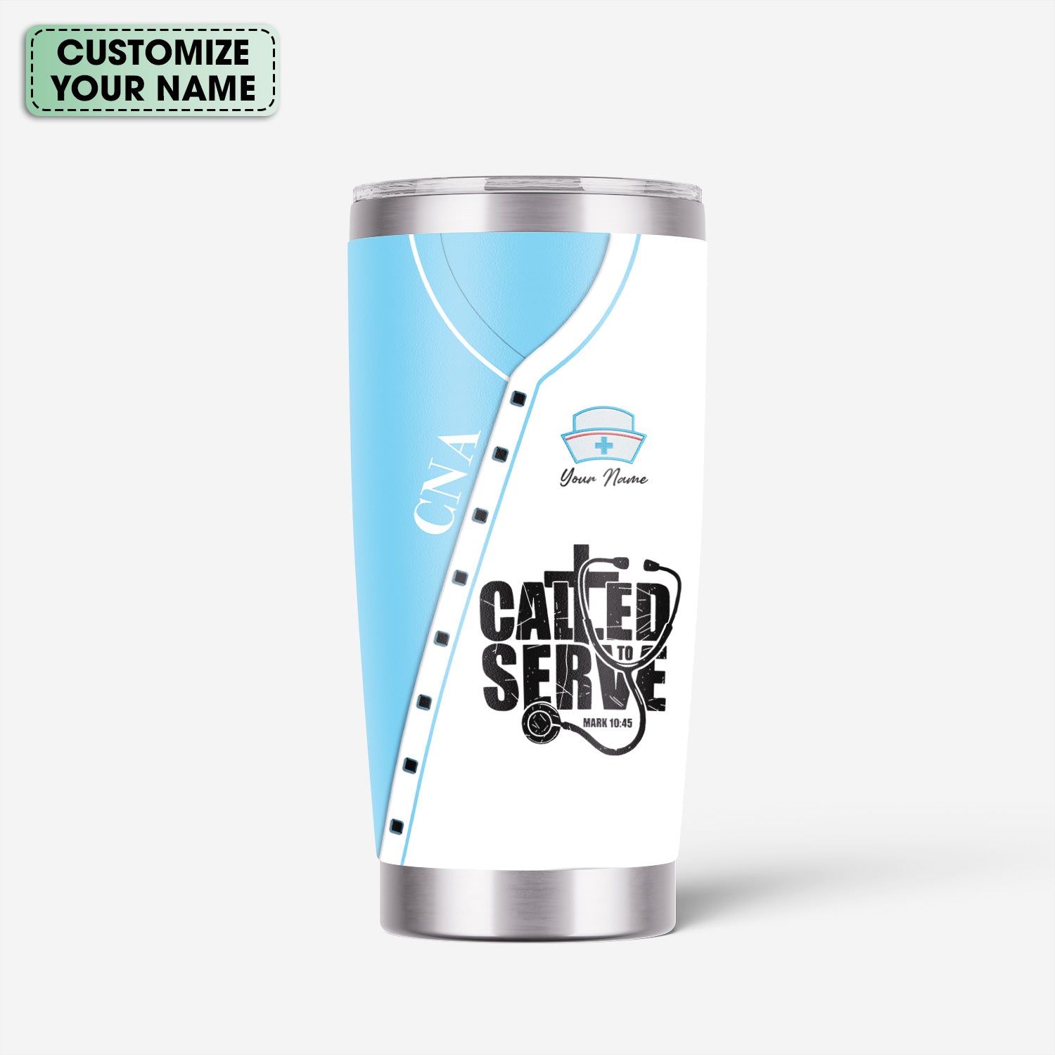 Personalized CNA Nurse Tumbler - Called to Serve Christian Mug - Appreciation Gift for Healthcare Worker & Nursing Staff