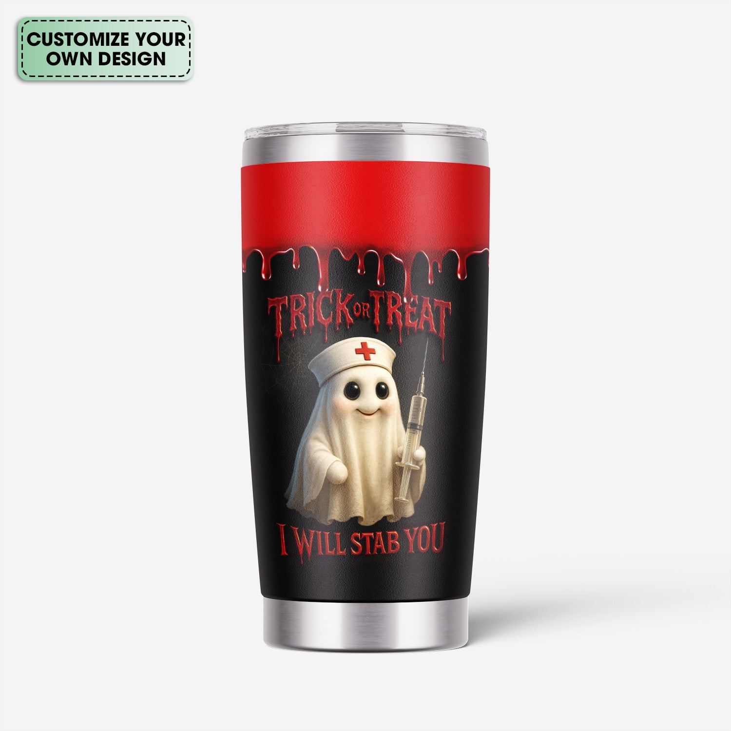 Personalized Nurse Halloween Tumbler - Boo Boo Crew Trick or Treat Design - Custom Name Gift for RN, LPN, Healthcare Workers