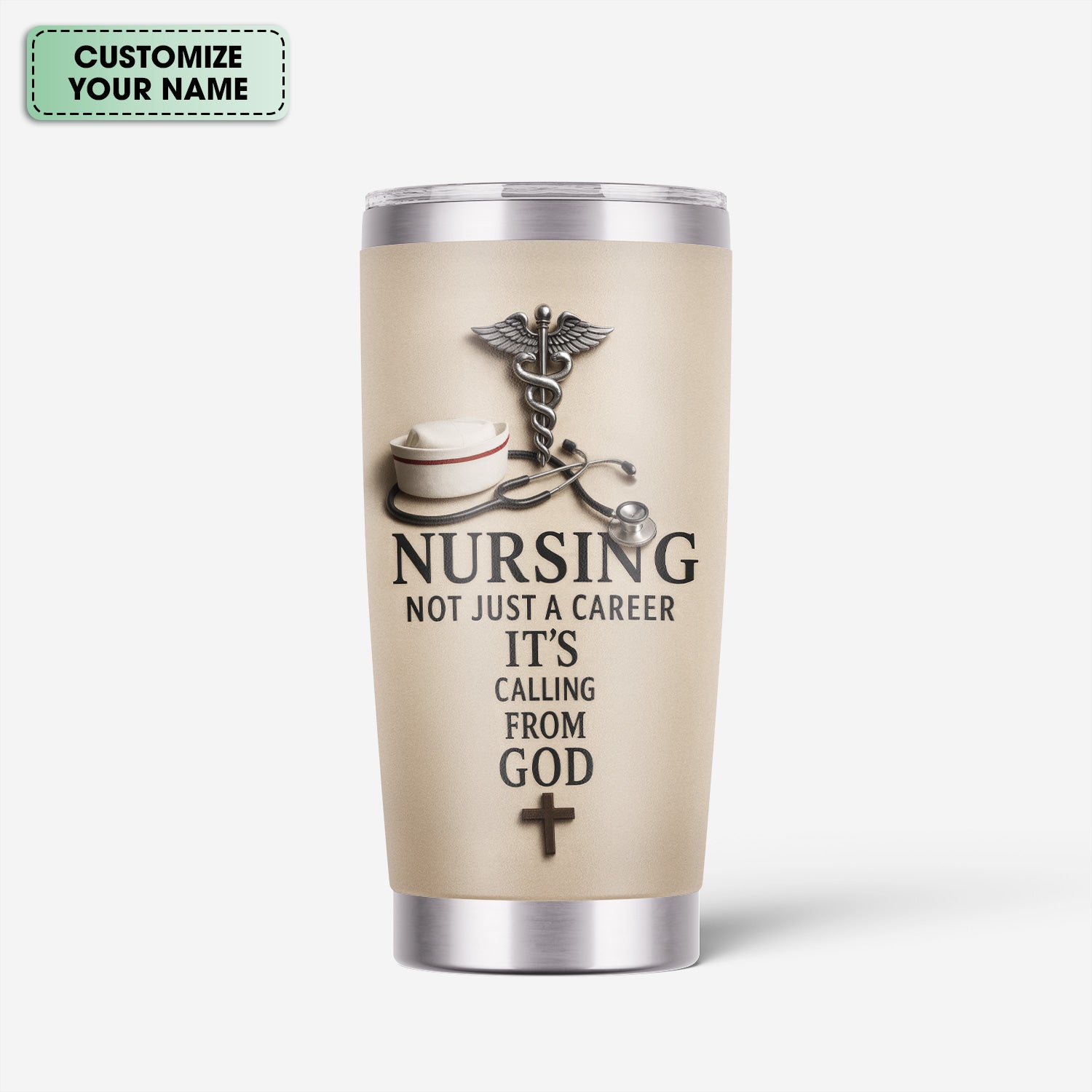 Christian Nurse Tumbler - Faith-Based Gift for RN CNA LPN - Nursing Is a Calling from God