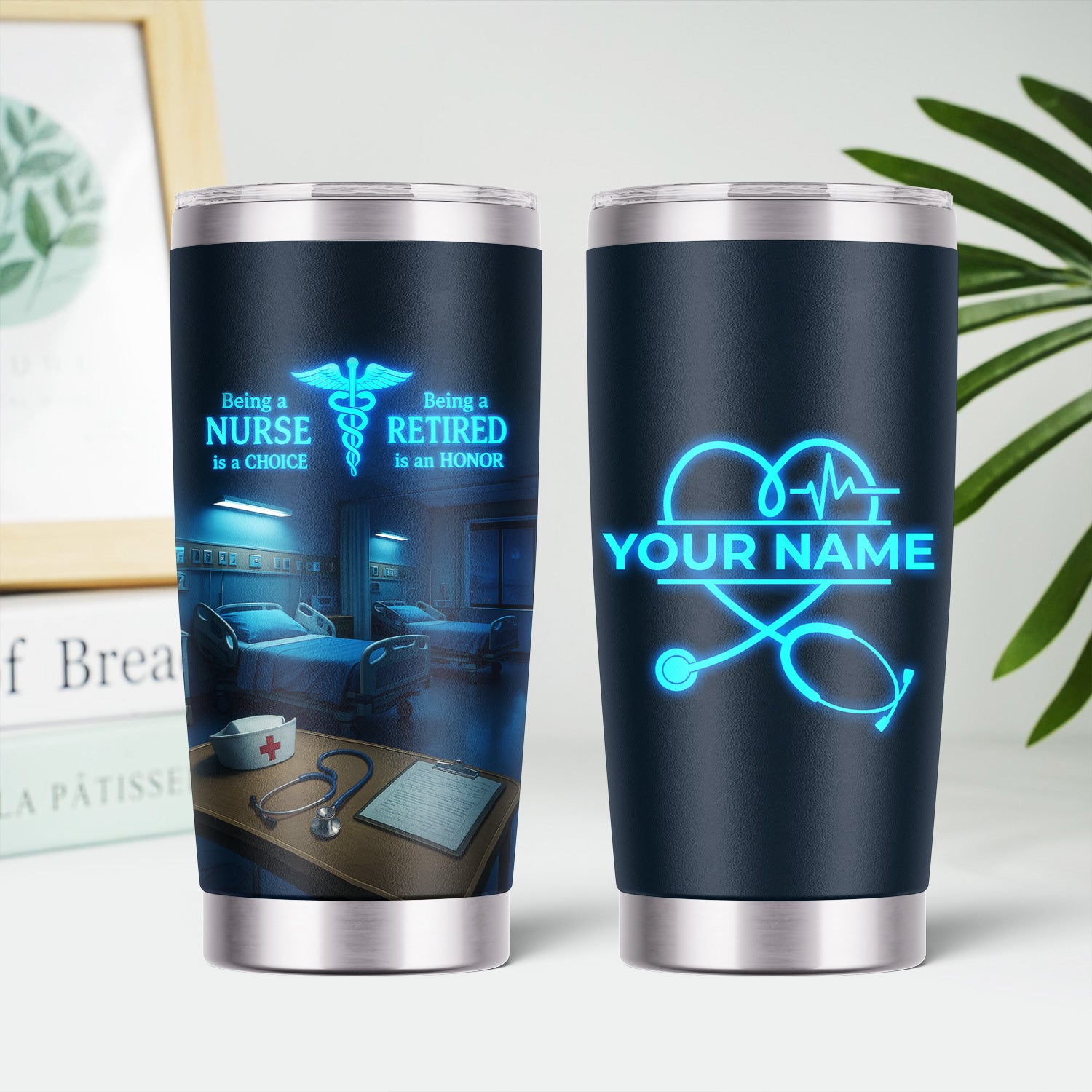 Custom Retired Nurse Tumbler Gift - Being a Nurse Is a Choice, Retired Is an Honor - Gift for RN LPN CNA