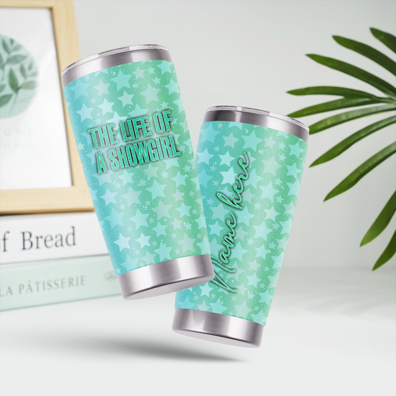 Personalized Women's Showgirl Tumbler - Funny Quote & Glitter Star Graphic Design - Gift for RN LPN CNA