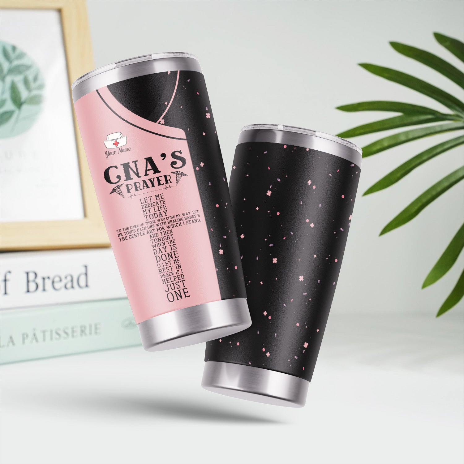 Personalized CNA Prayer Tumbler - Nurse Prayer & Caduceus Symbol Design - Gift for RN LPN Healthcare Workers