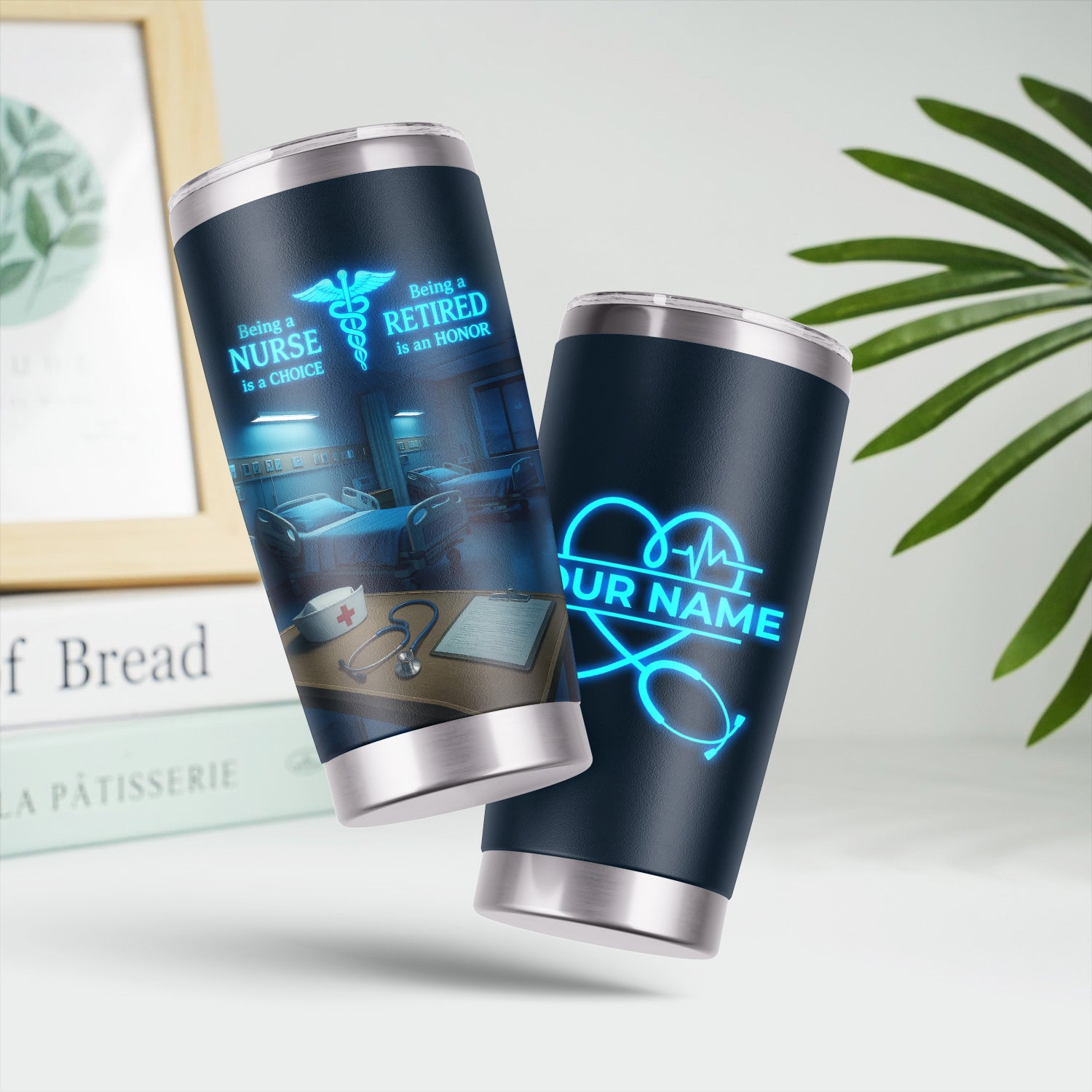 Custom Retired Nurse Tumbler Gift - Being a Nurse Is a Choice, Retired Is an Honor - Gift for RN LPN CNA