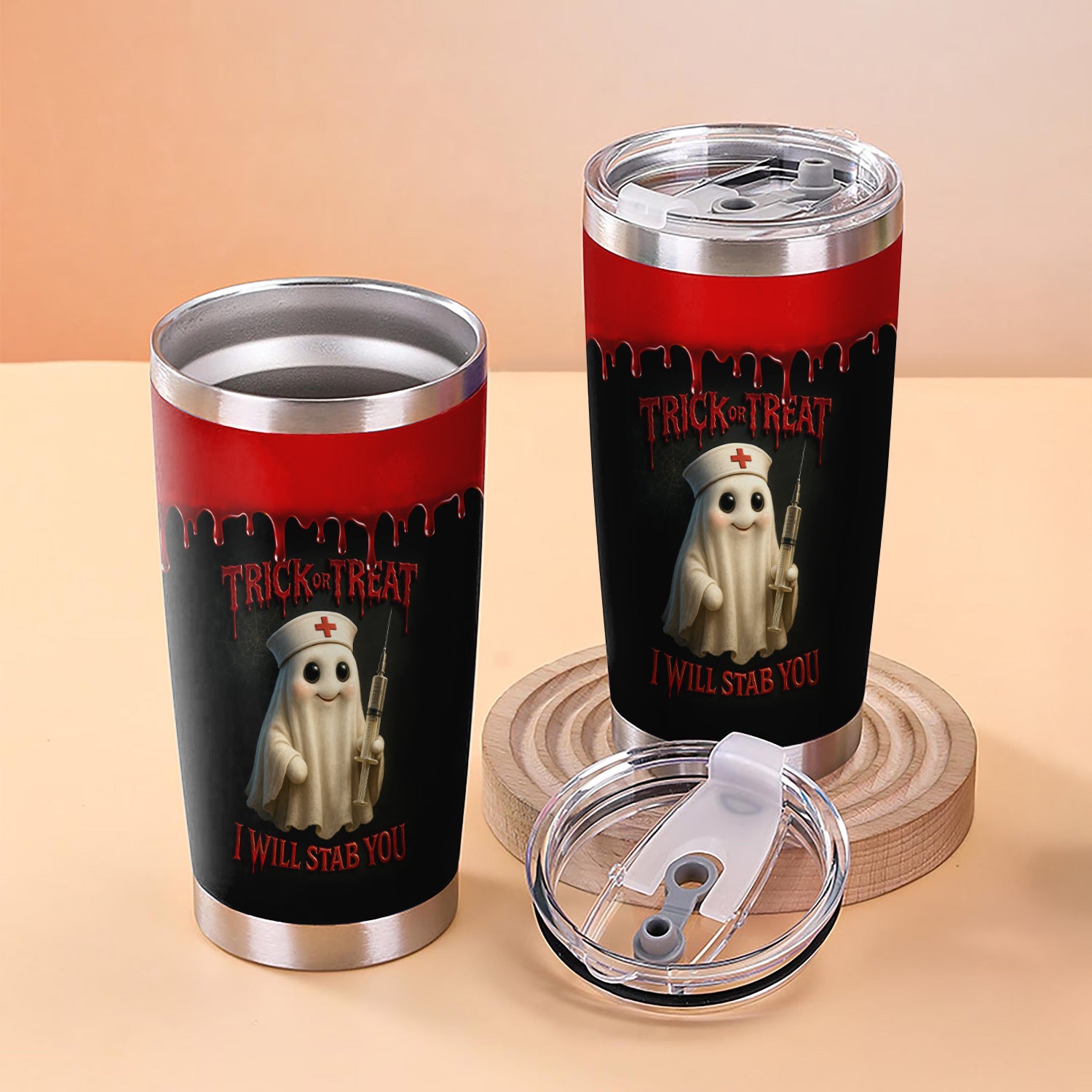 Personalized Nurse Halloween Tumbler - Boo Boo Crew Trick or Treat Design - Custom Name Gift for RN, LPN, Healthcare Workers