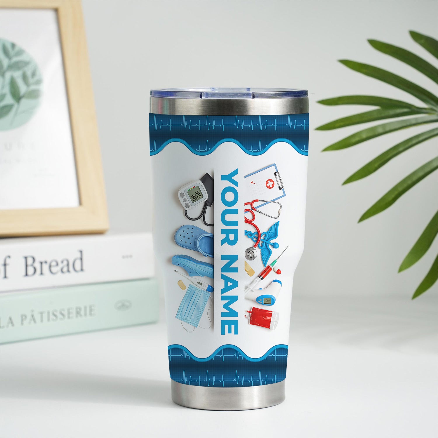 Personalized Nurse Nutrition Facts Tumbler - Custom Name RN CNA LPN Cup - Funny Medical Gift for Women in Healthcare Who Work Miracles and Deserve Appreciation