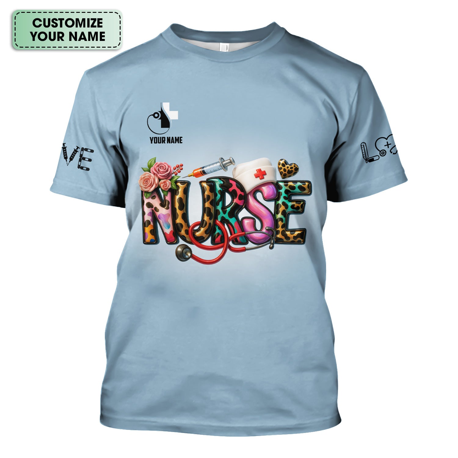 Personalized Funny Nurse Shirt for Women RN LPN CNA - Colorful Front and Back Design - Nursing Requirements Quote - Appreciation Gift for Healthcare Workers