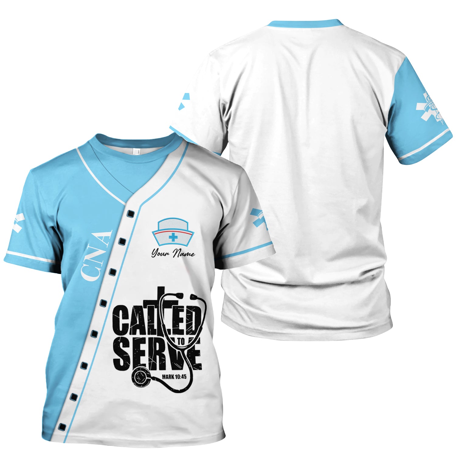 Custom Name CNA Nurse Shirt - Called to Serve Christian Medical Tee - Appreciation Gift for Healthcare Worker & Medical Staff