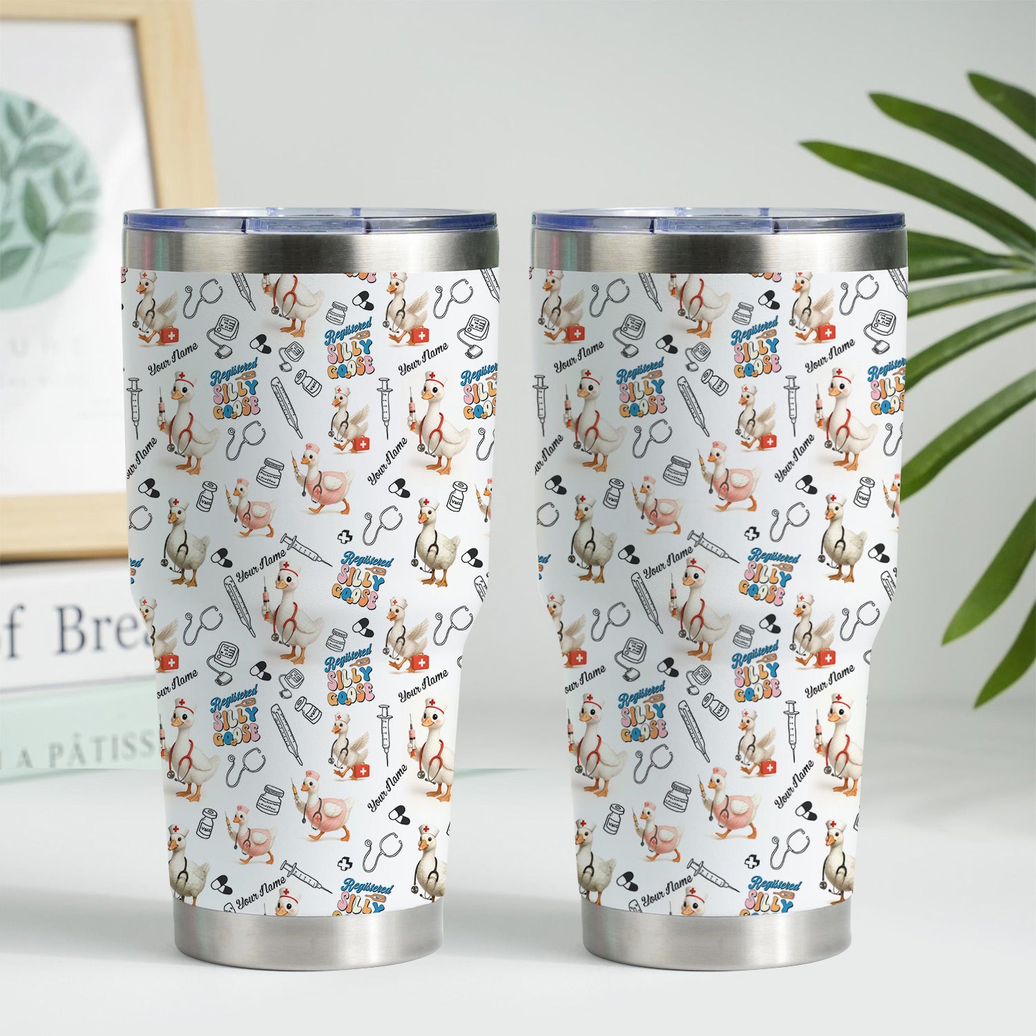 Custom Silly Goose Nurse Life Tumbler - Hilarious Gift for RN LPN CNA Women - Personalized Stainless Cup for Healthcare Workers