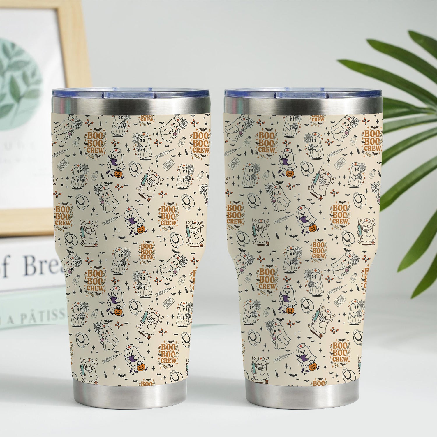 BOO BOO CREW Halloween Nurse Tumbler - Cute Medical Ghost Design Drinkware - Spooky Gift for RN CNA EMT Healthcare Workers