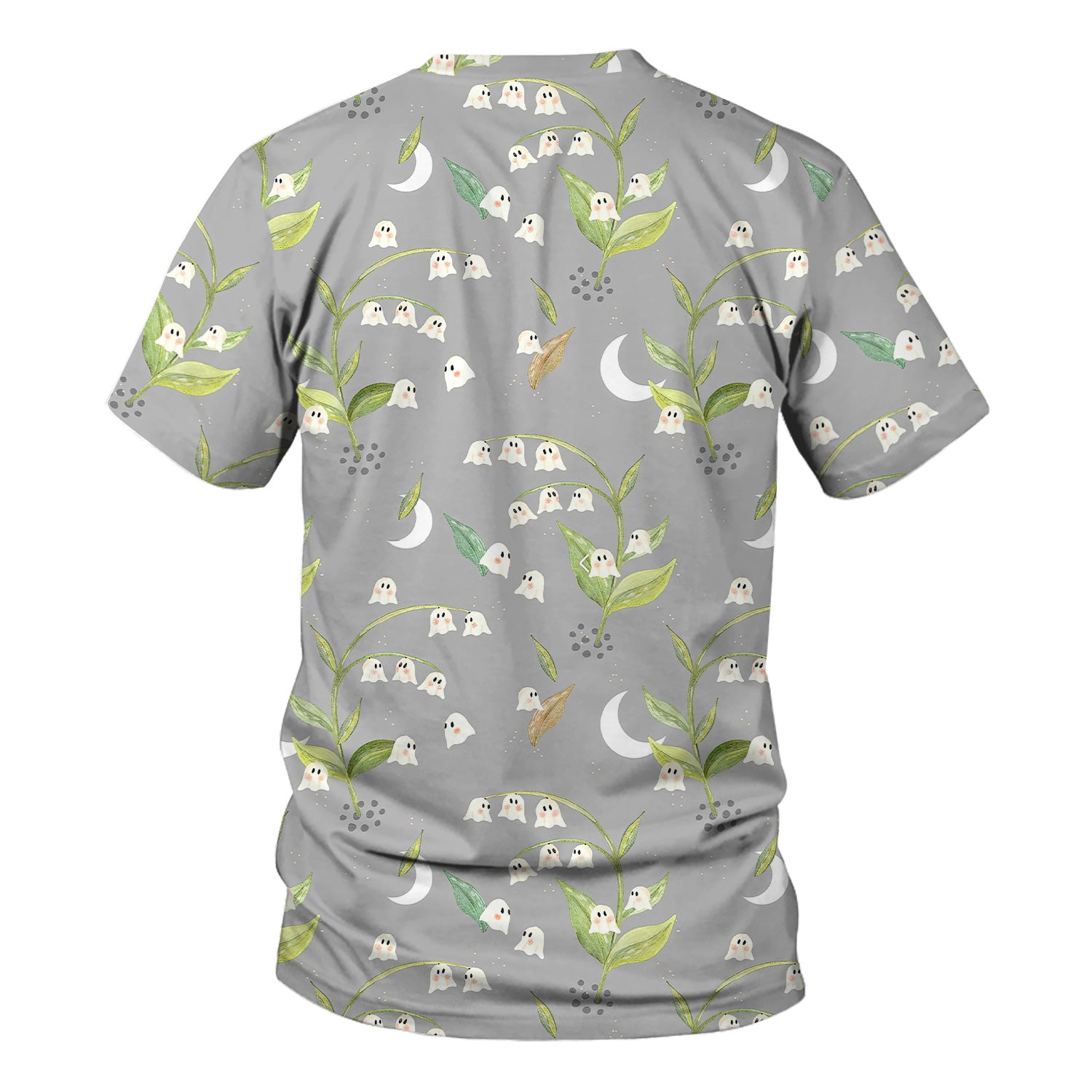 Cute Ghost Halloween Nurse Scrub Top - Lily of the Valley Shirt - Gift for Women Nurses, RN LPN & Medical Staff