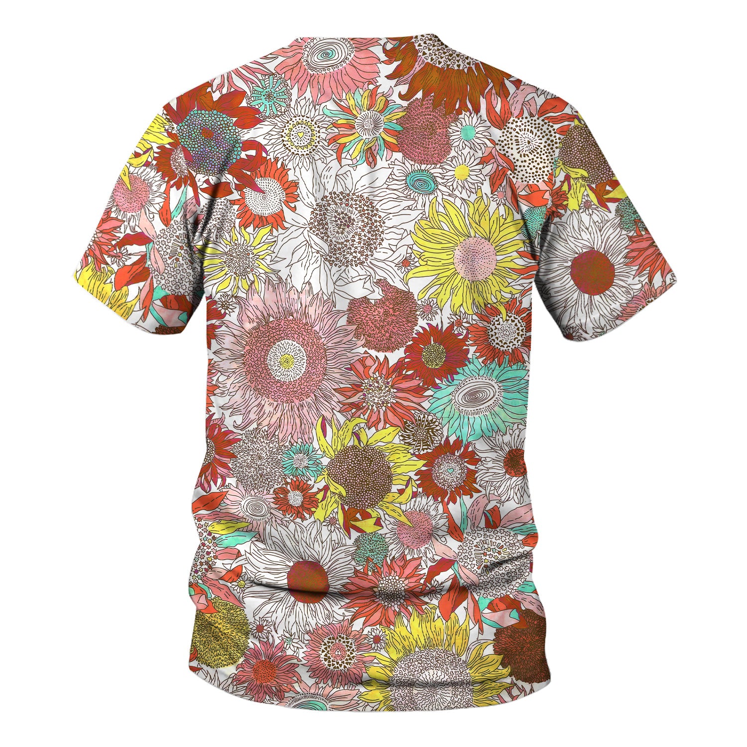 Women's Floral Medical Scrub Shirt - Bright Sunflower Pattern for RN LPN CNA - Cute Gift for Nurses & Healthcare Professionals