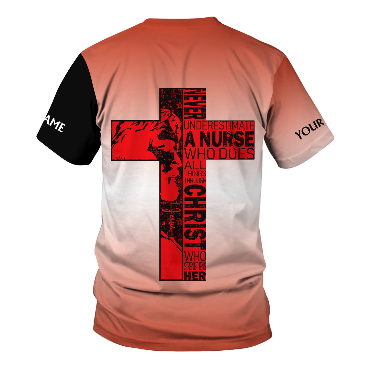 Christian Nurse Scrub with Custom Name - Never Underestimate a Nurse - Gift for RN LPN CNA Nursing Staff