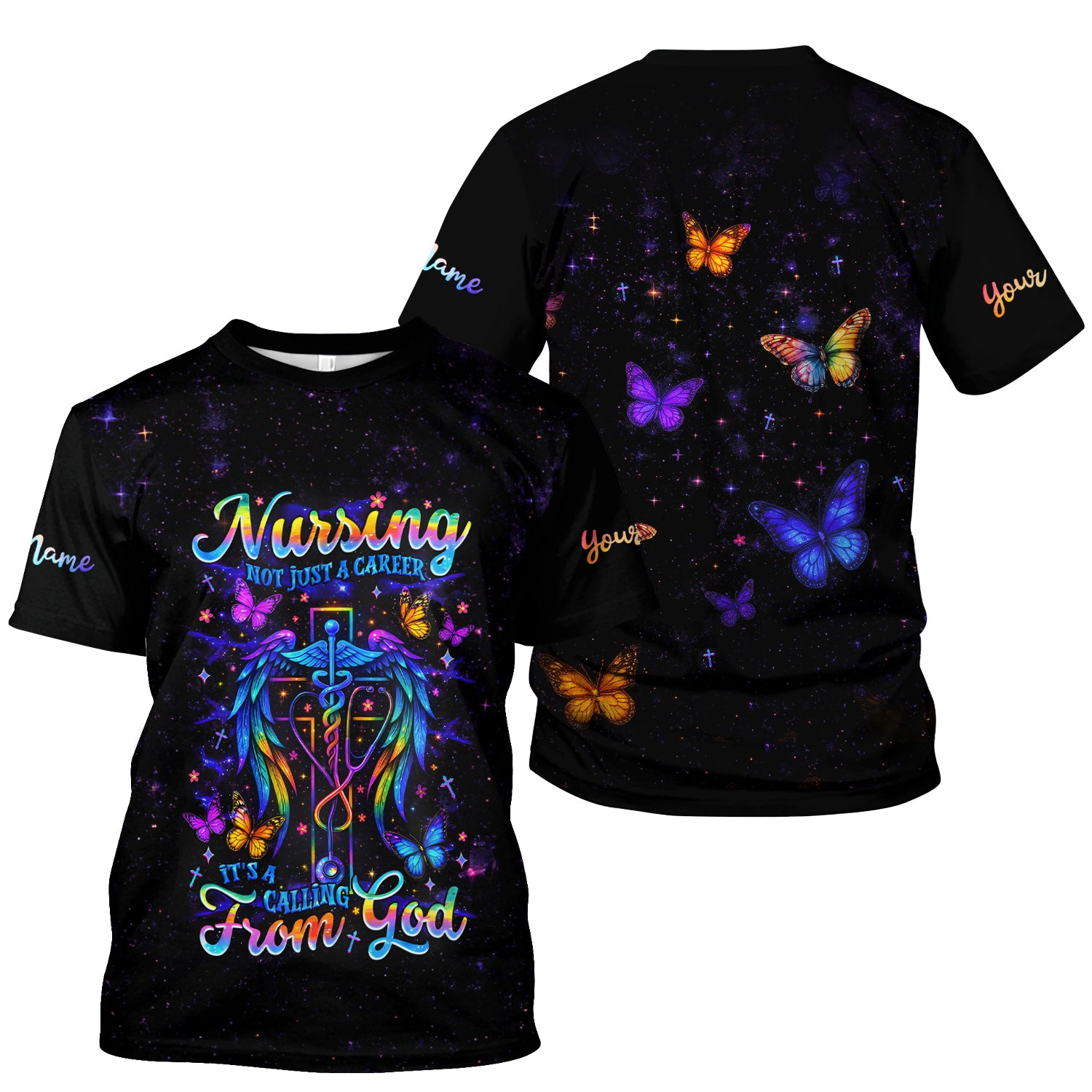 Personalized Christian Nurse Shirt - Nursing Is A Calling From God Design - Gift for Women RN LPN & Healthcare Workers