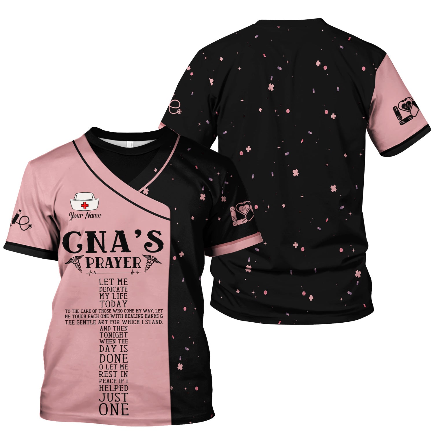 Custom Inspirational Nurse Shirt - CNA's Prayer Graphic Tee - Thoughtful Gift for Healthcare Workers & Nursing Assistants