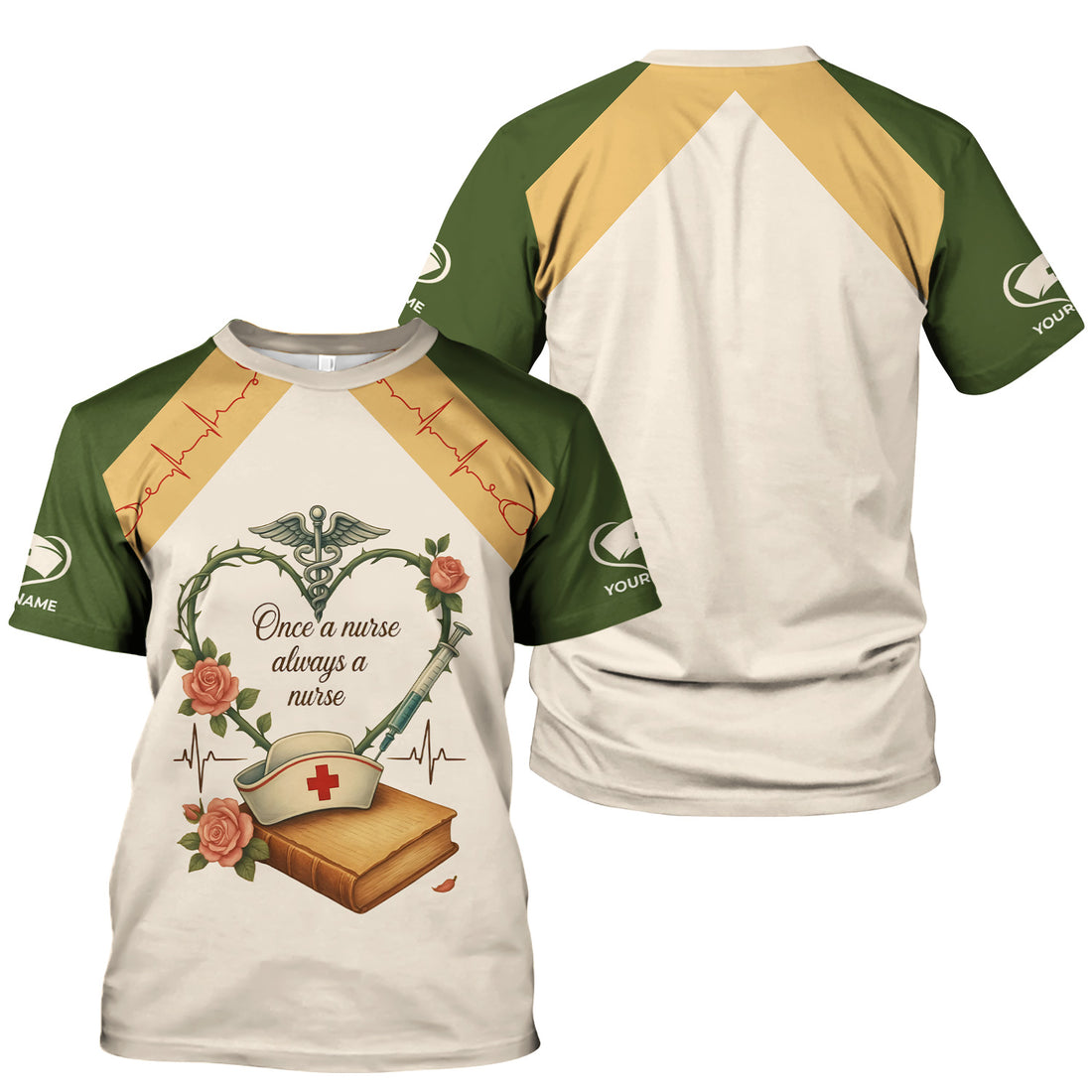 Personalized Nurse Shirt for Women - Once a Nurse Always a Nurse Graphic Tee - Gift for RN LPN CNA Nursing Staff