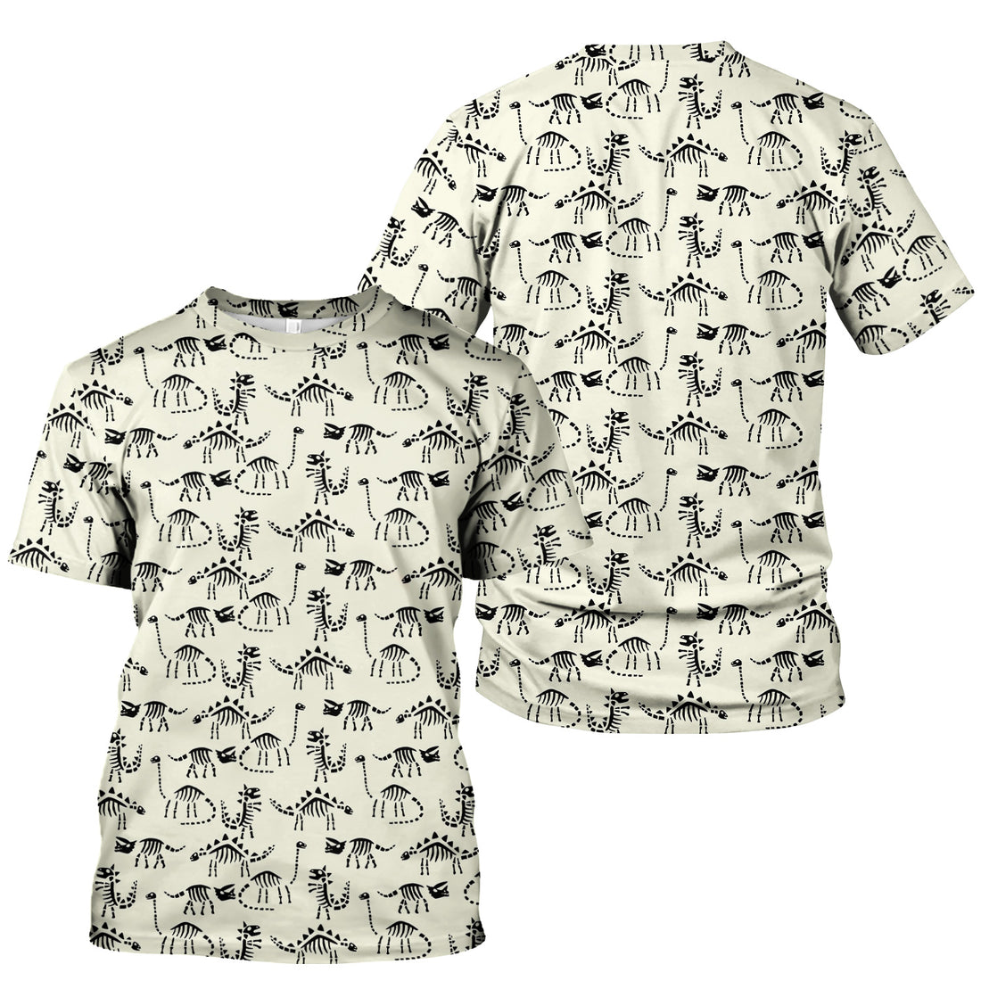 Cute Dinosaur Fossil Shirt for Nurses - T-Rex & Stegosaurus Skeleton Pattern - RN LPN CNA Healthcare Workers Gift