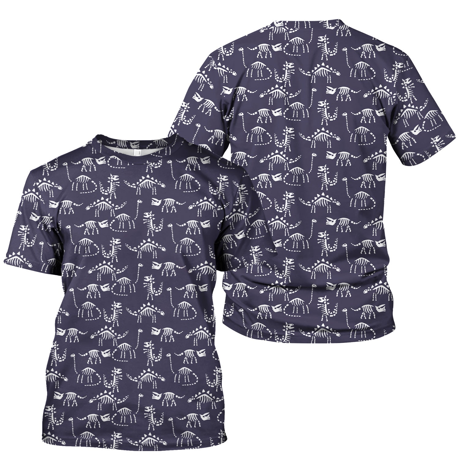 Cute Dinosaur Fossil Shirt for Nurses - T-Rex & Stegosaurus Skeleton Pattern - RN LPN CNA Healthcare Workers Gift