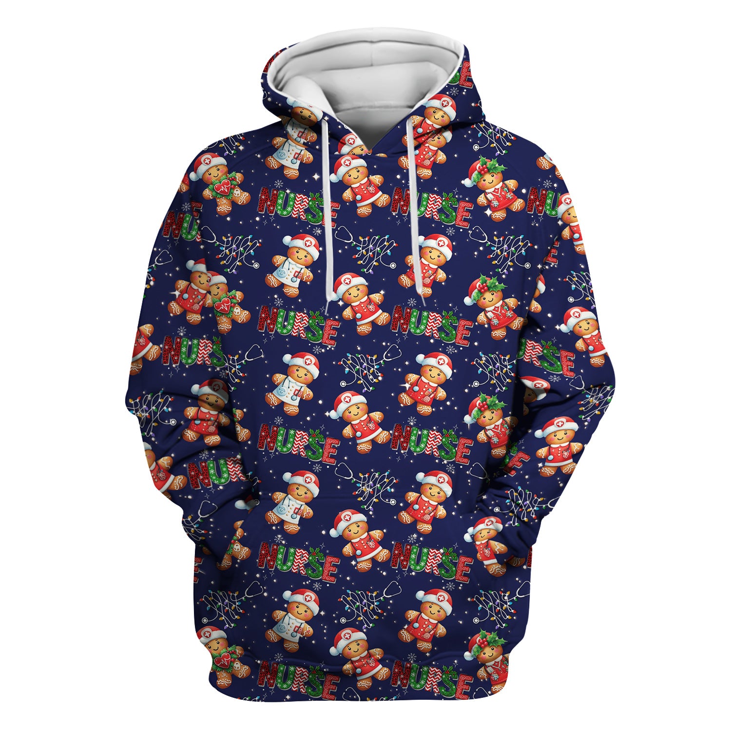 Christmas Nurse Scrub Top - Funny Gingerbread Holiday Medical Uniform - Gift for Nurse RN CNA LPN