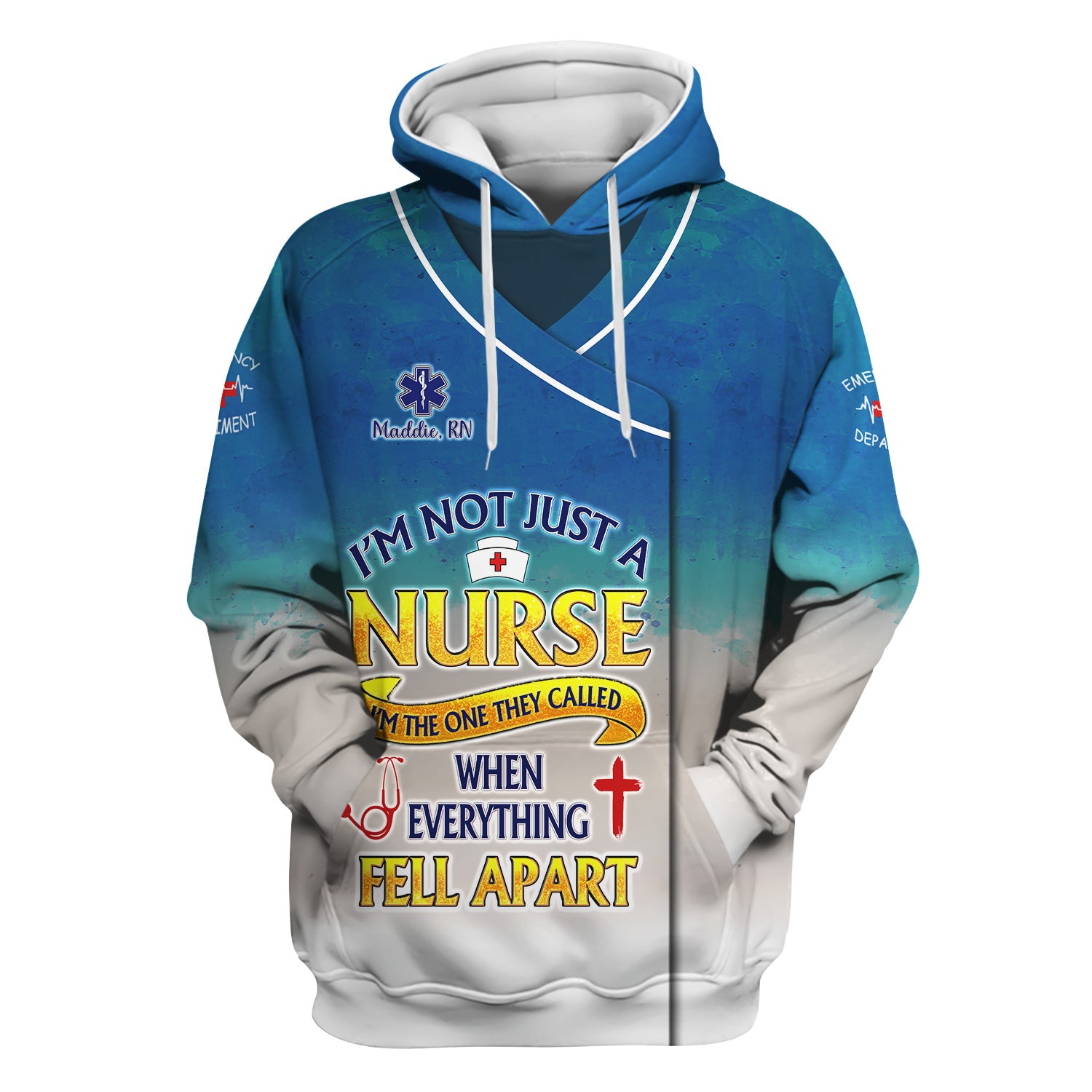 Custom ER Nurse Scrub Top - I'm Not Just A Nurse Quote - Gift for Women RN LPN Healthcare Workers