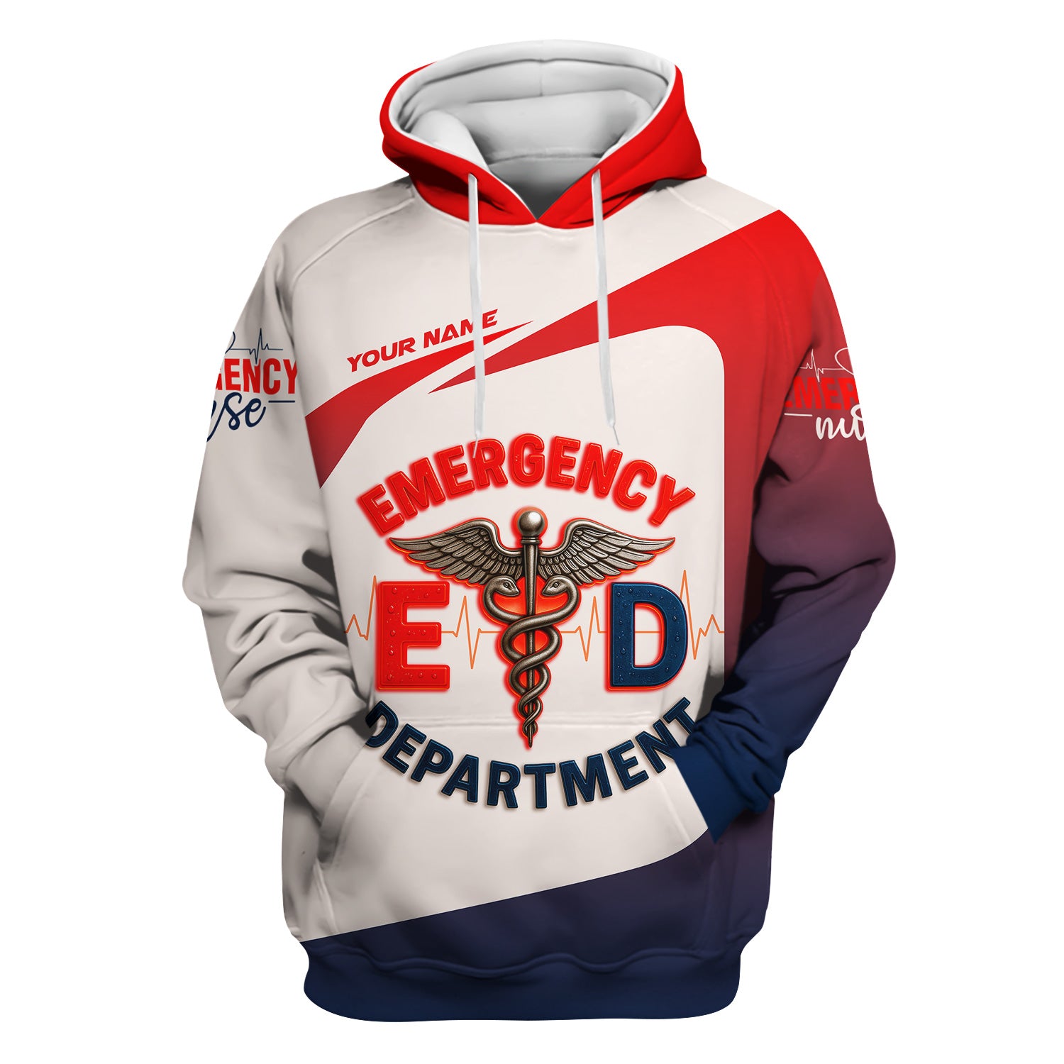 Custom Emergency Nurse Scrub Top - E.D. Department RN Uniform Shirt - Personalized EMT Paramedic Medical Gift