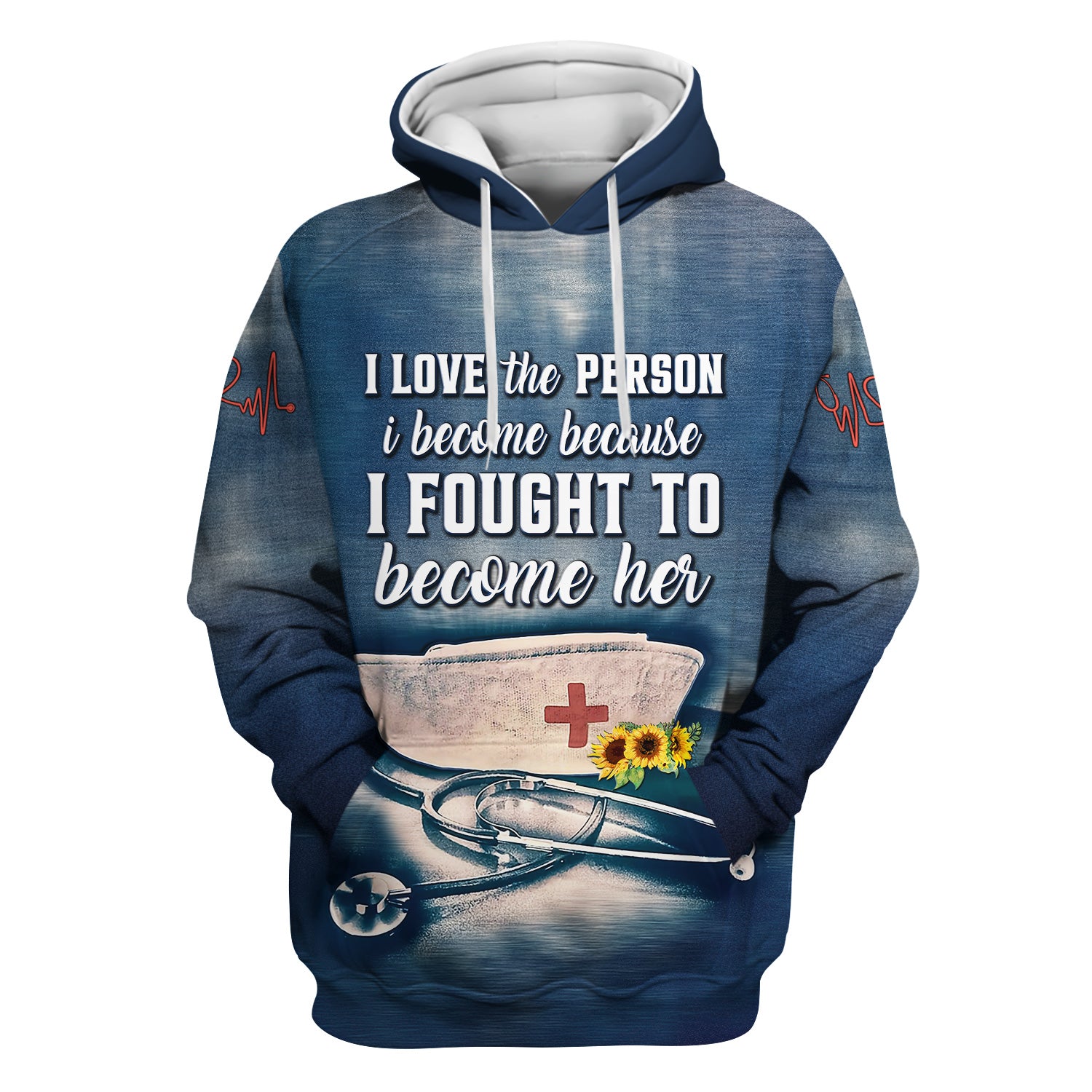 Personalized Nurse Scrub Top for Women - I Love the Person I Become Quote - Gift for Nurse RN CNA Appreciation