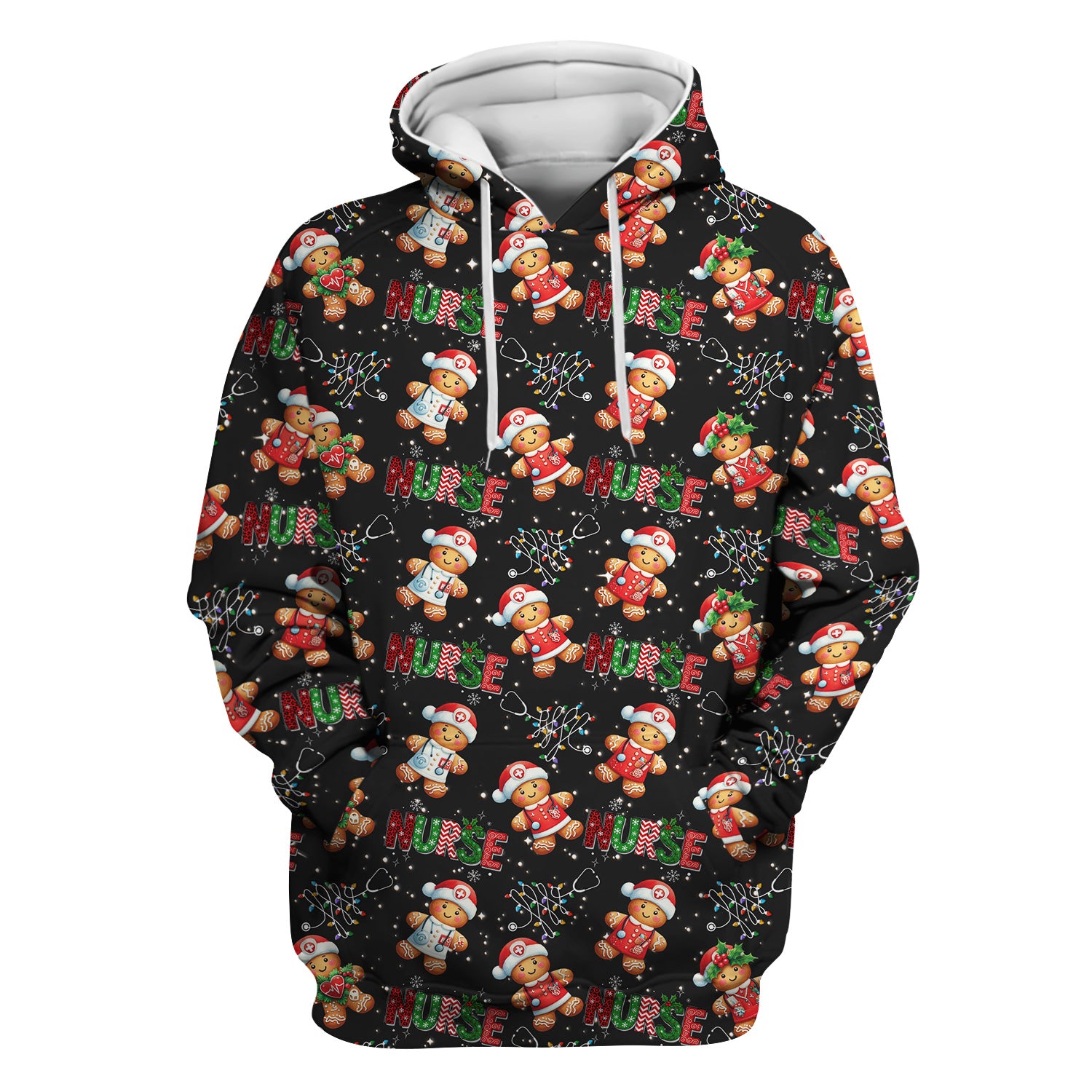 Gingerbread Christmas Scrub Top - Festive Holiday Nurse Medical Shirt - Gift for RN CNA LPN