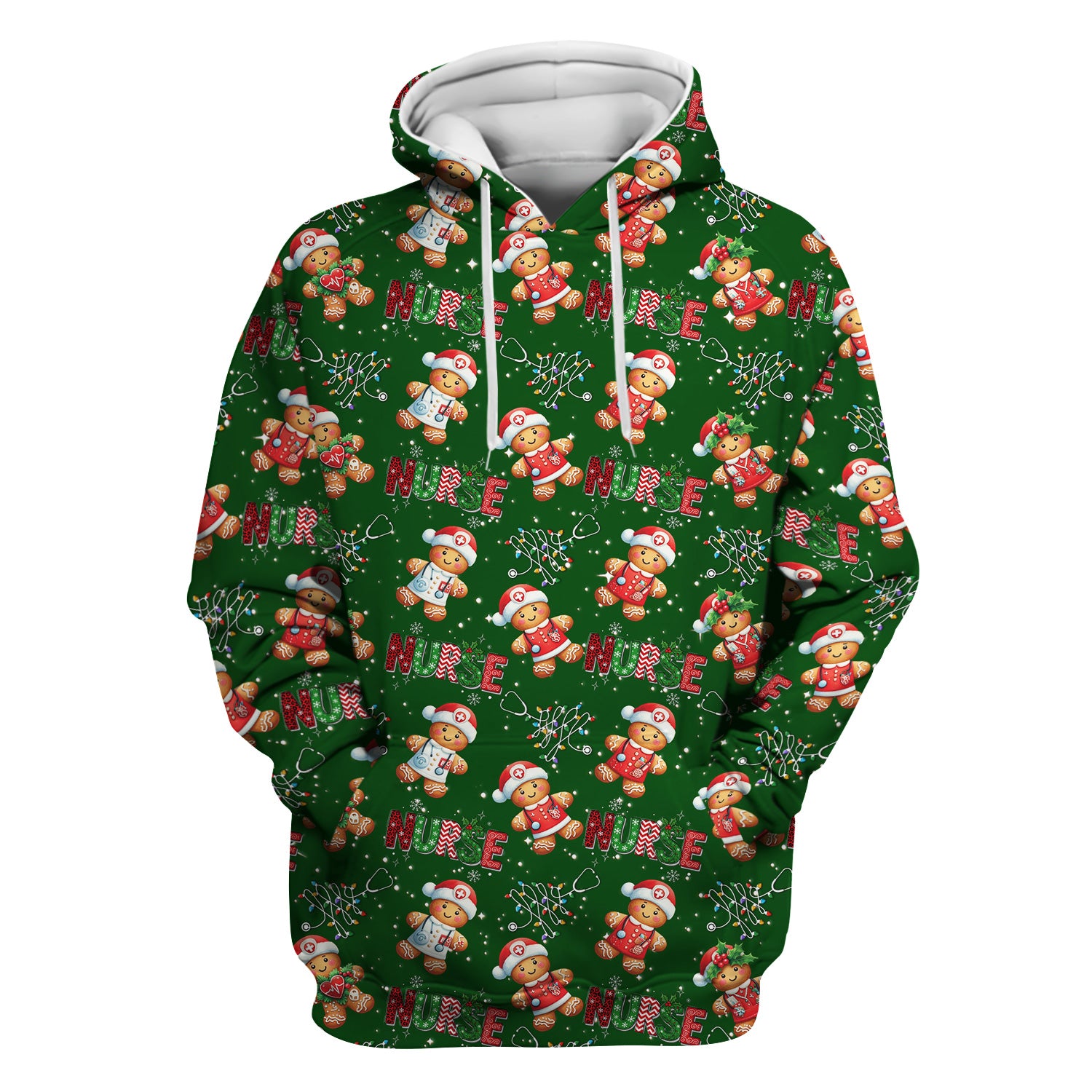 Christmas Nurse Scrub Top - Funny Gingerbread Holiday Medical Uniform - Gift for Nurse RN CNA LPN